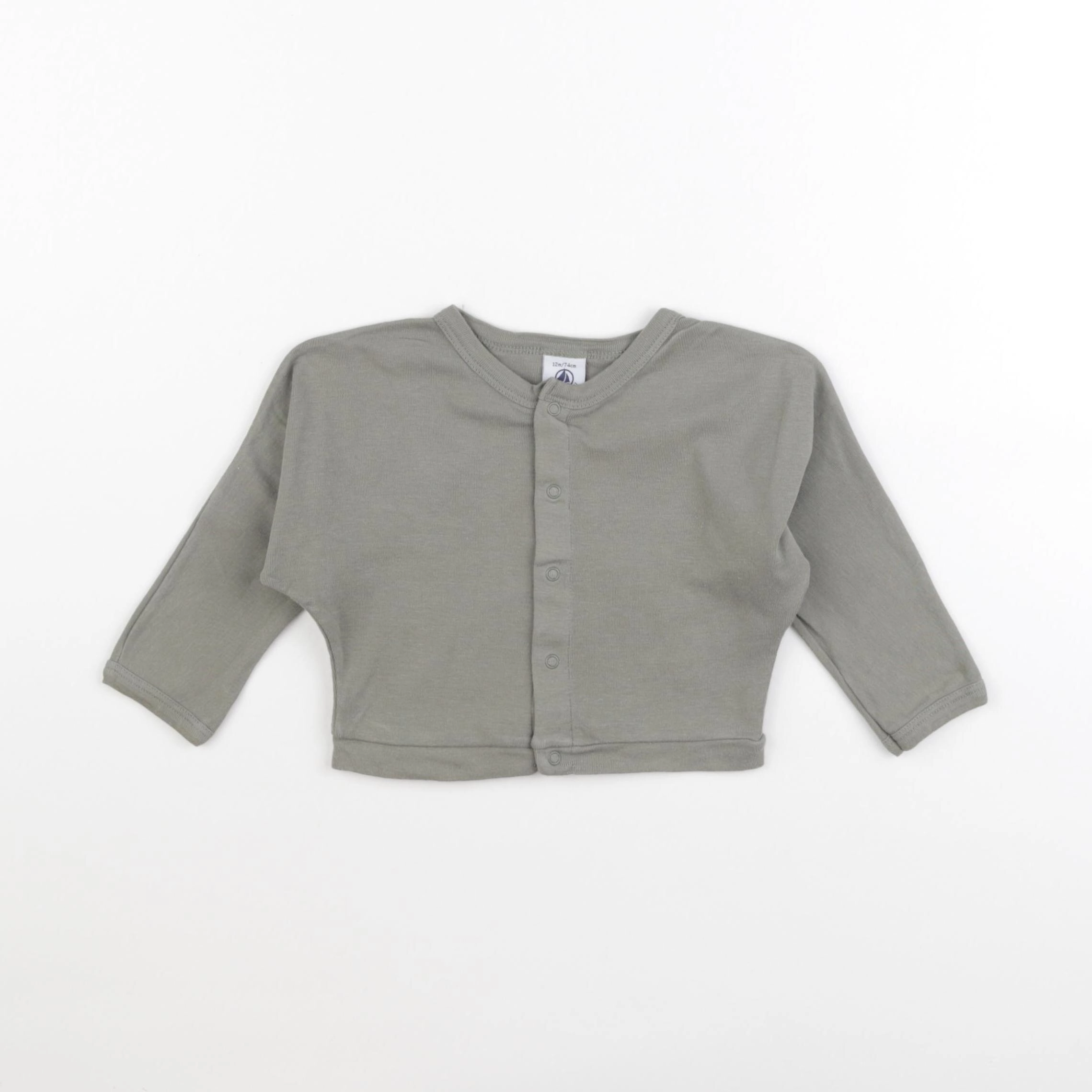 Petit Bateau - cardigan vert - 12 mois