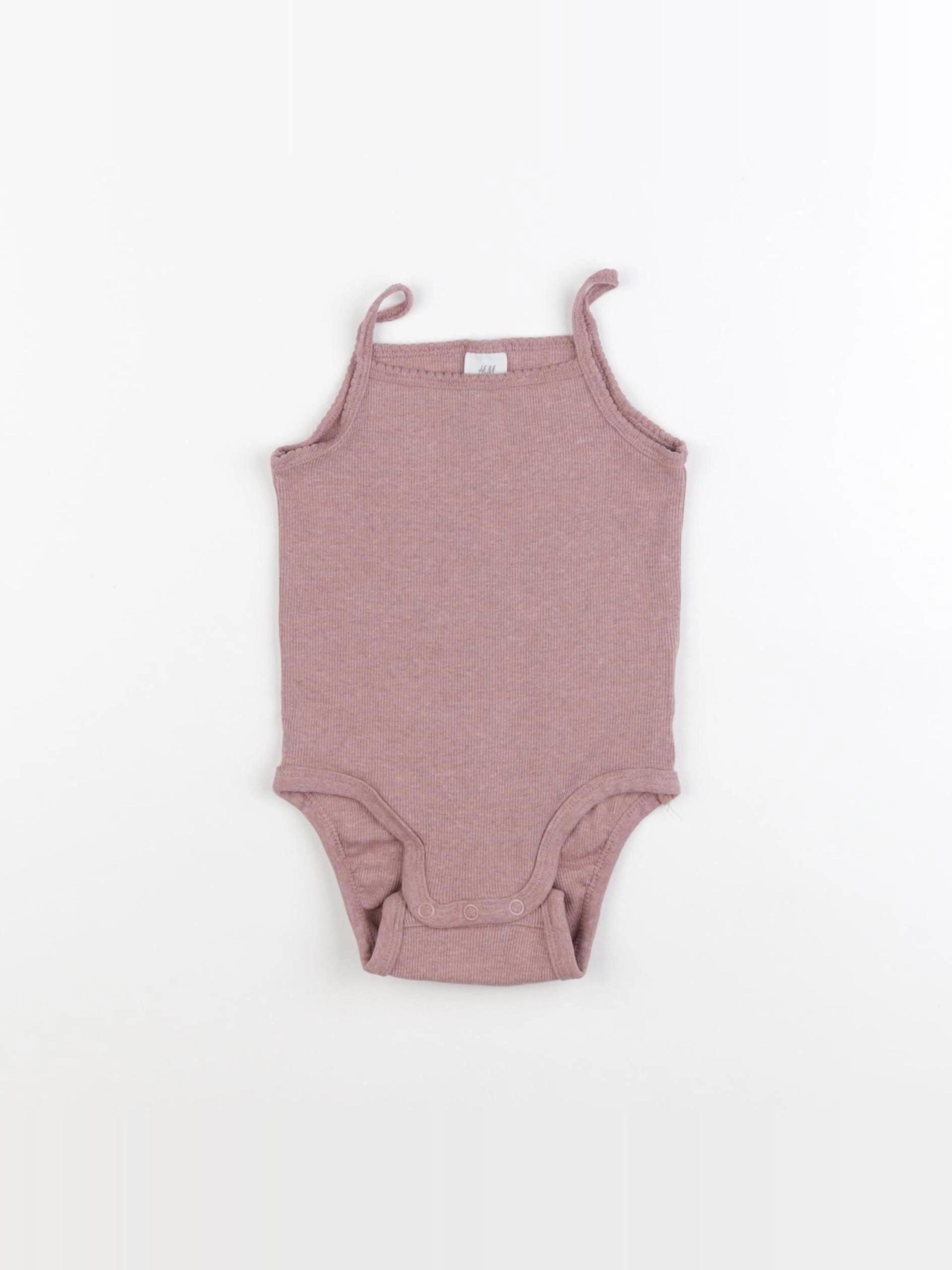 H&M - body rose - 6/9 mois