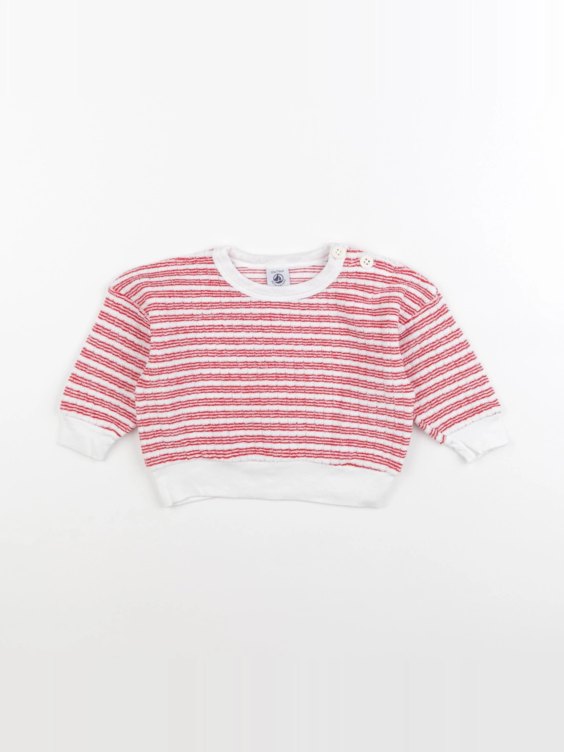 Petit Bateau - sweat rouge - 12 mois