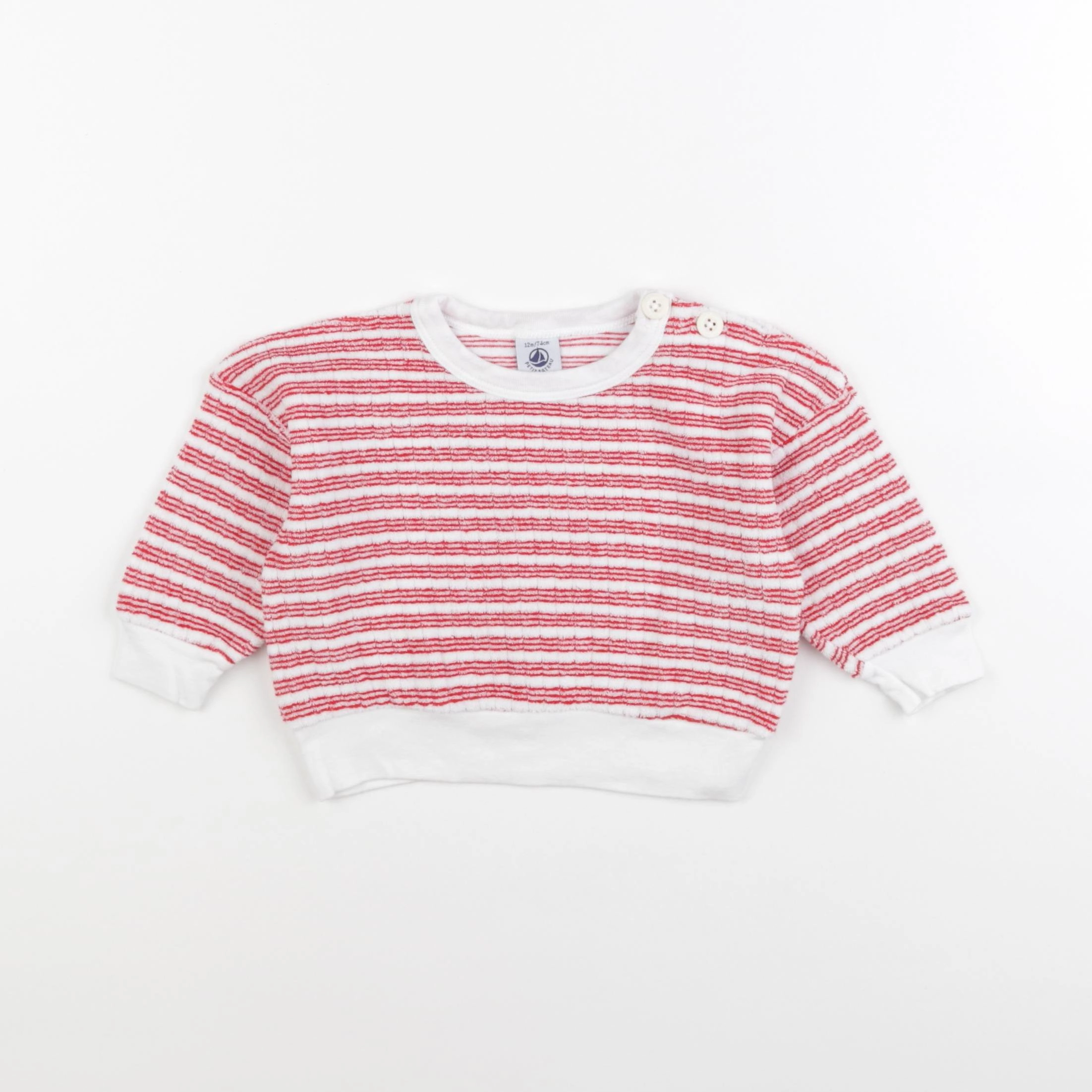 Petit Bateau - sweat rouge - 12 mois