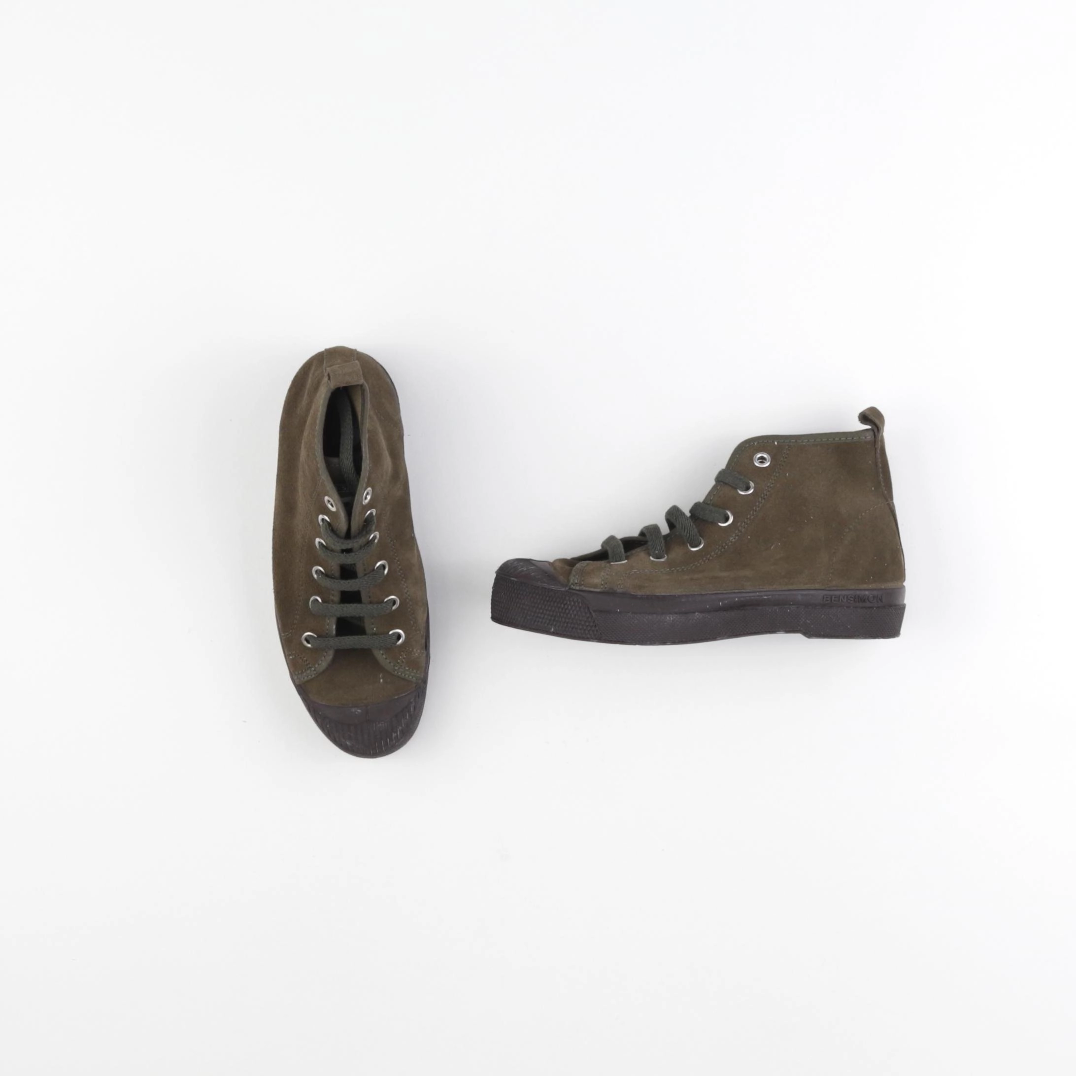 Bensimon - tennis à scratch/ lacets vert - pointure 33