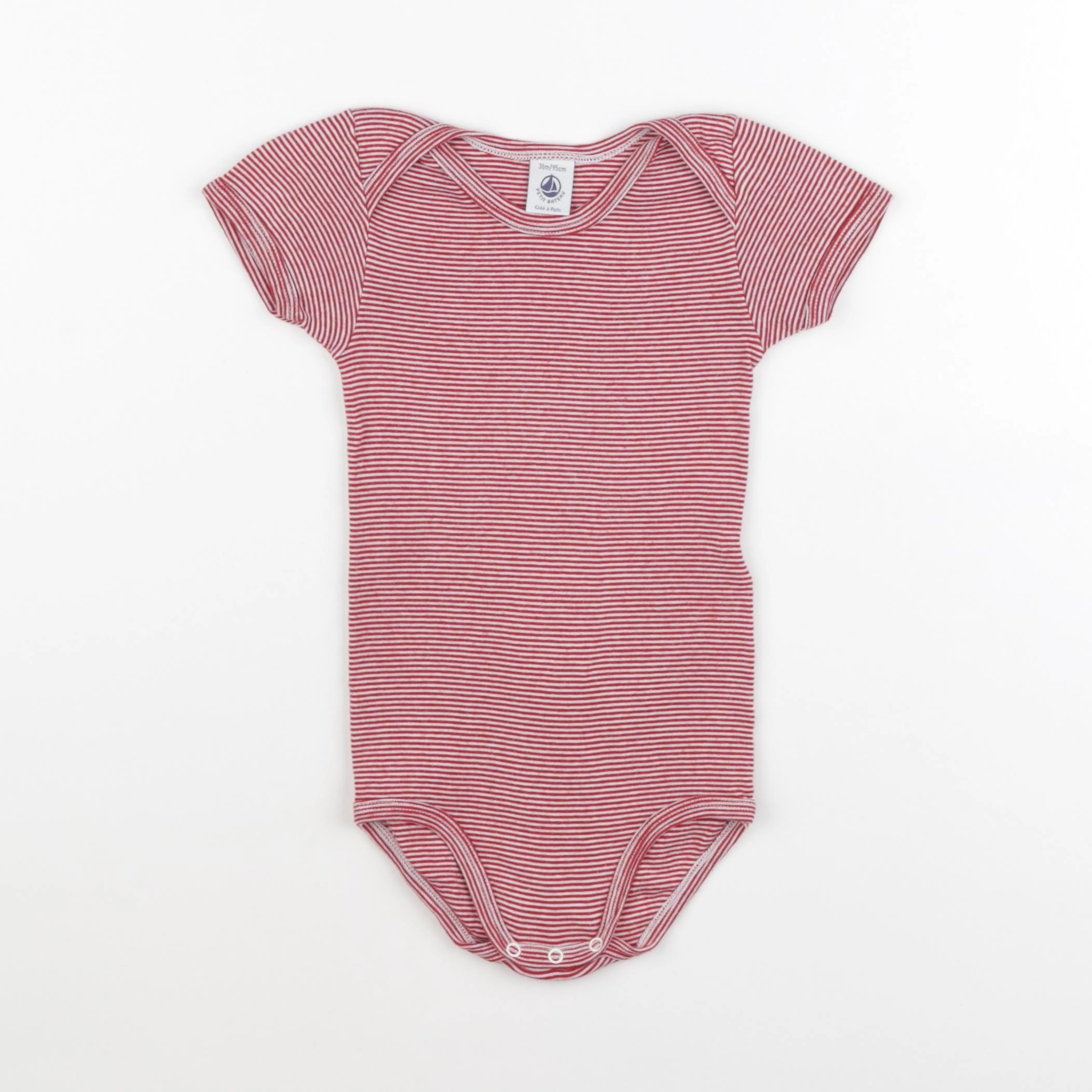 Petit Bateau - body rouge - 36 mois