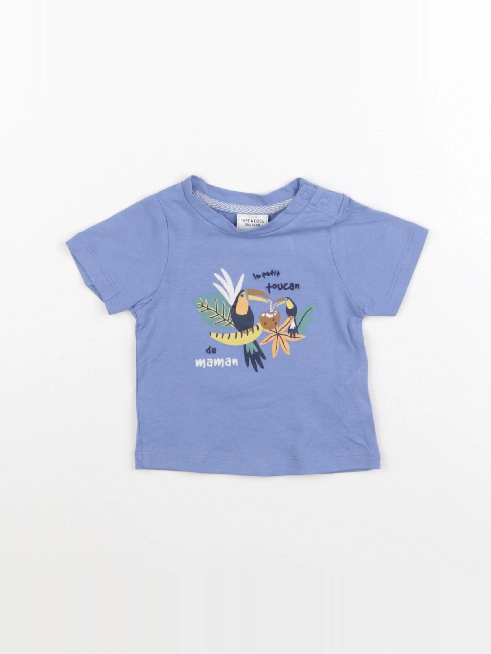 Tape à l'oeil - tee-shirt bleu - 3 mois