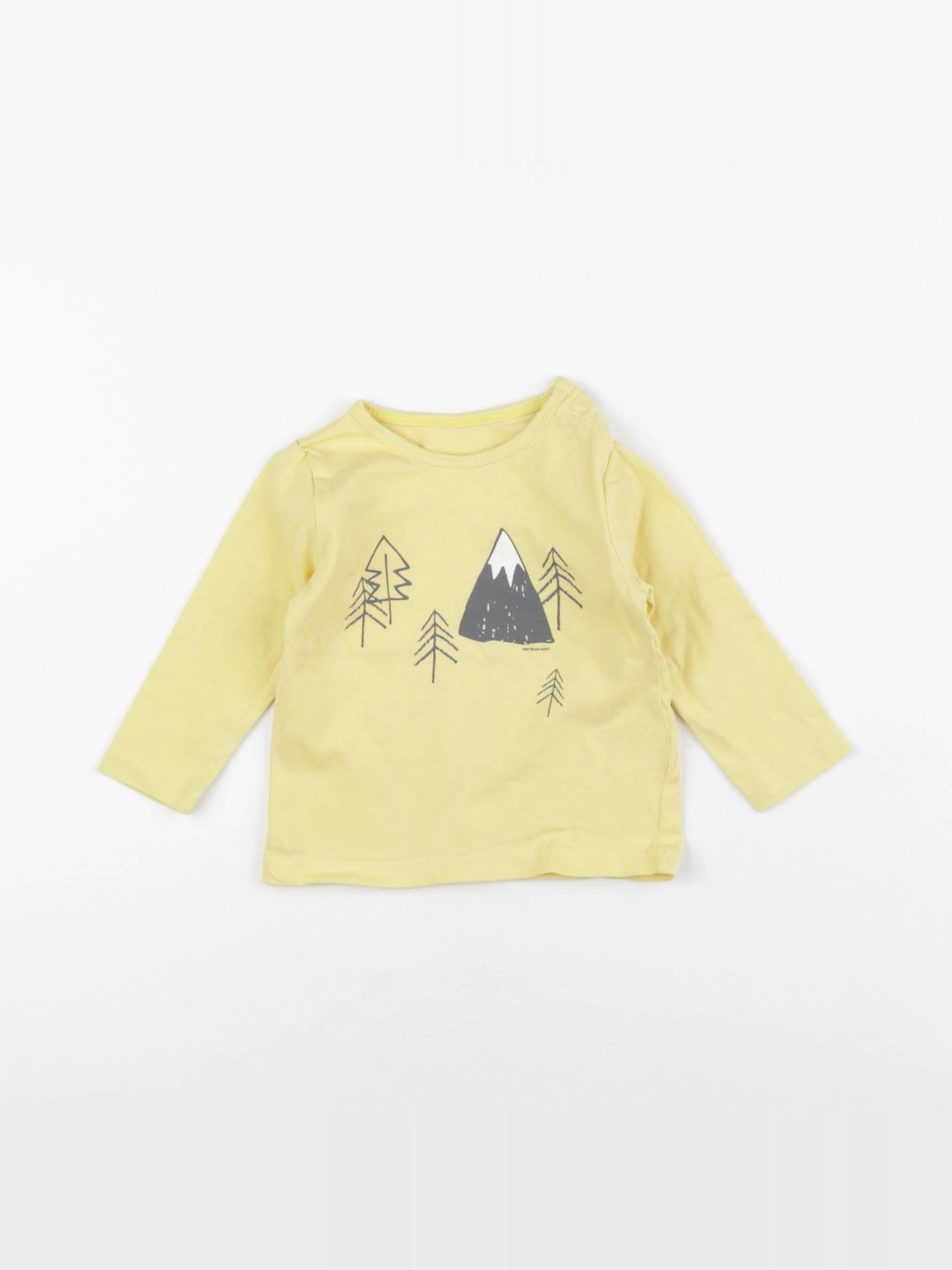 Vertbaudet - tee-shirt jaune - 6 mois