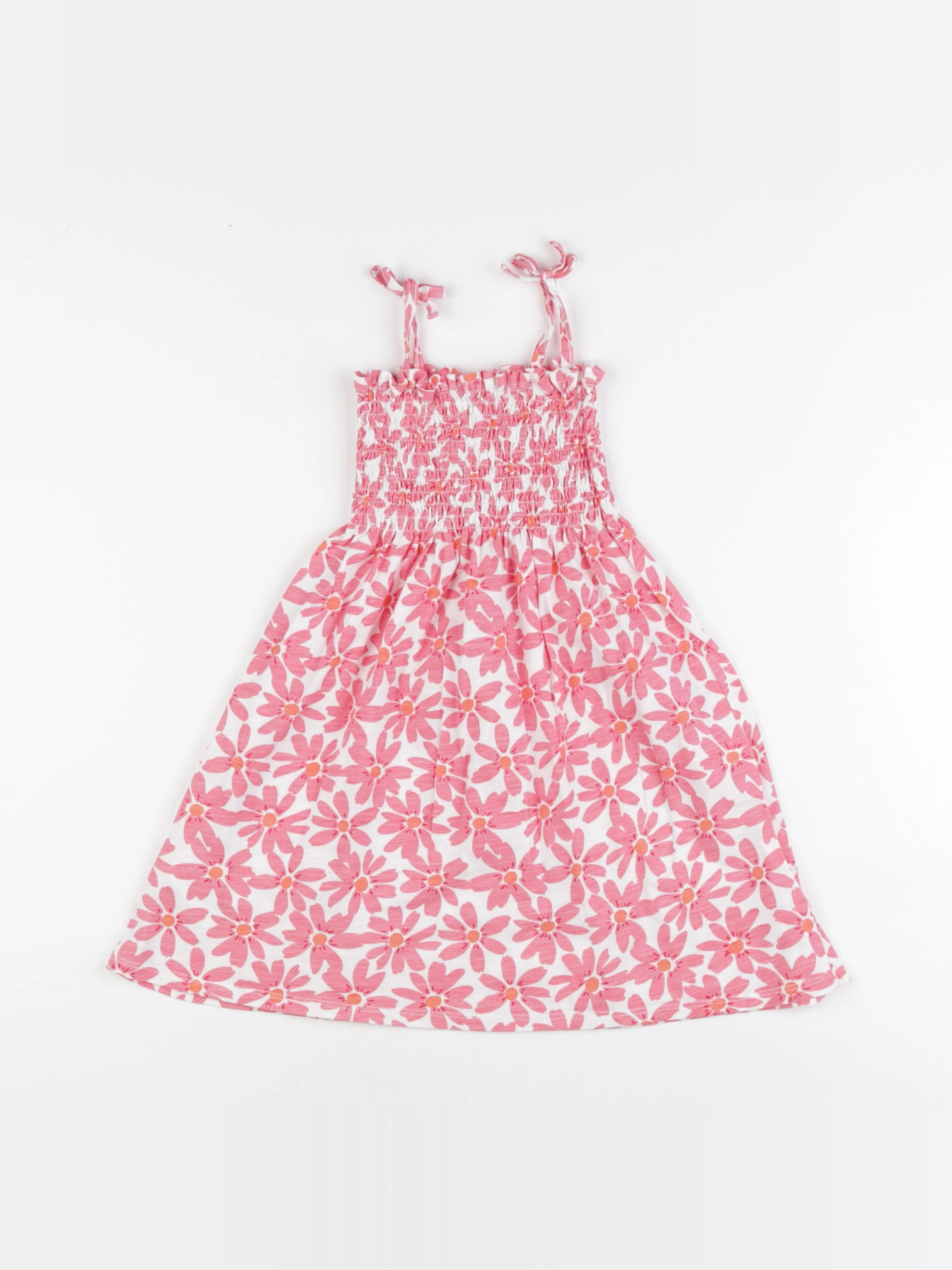 Vertbaudet - robe blanc, rose - 4 ans