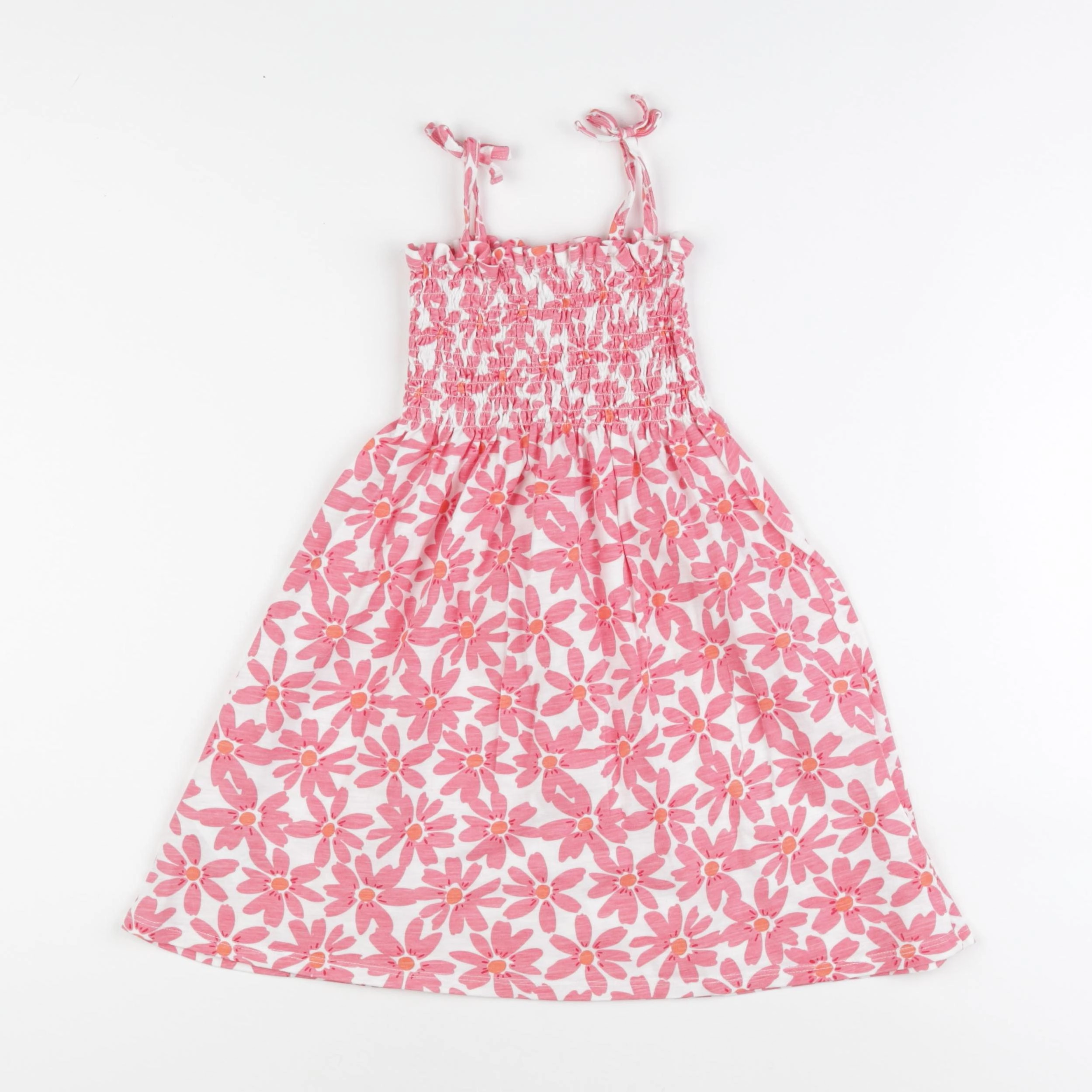 Vertbaudet - robe blanc, rose - 4 ans