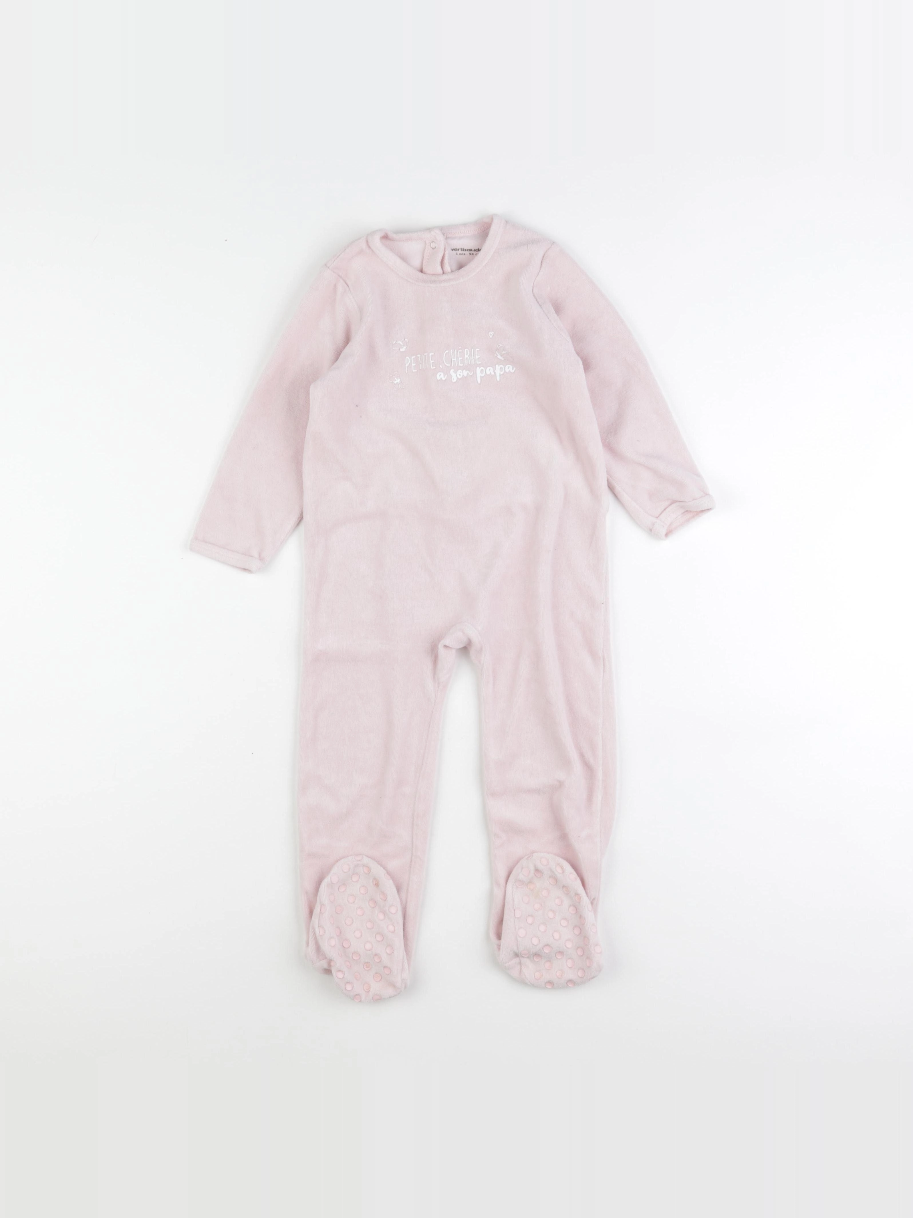 Vertbaudet - pyjama velours rose - 3 ans