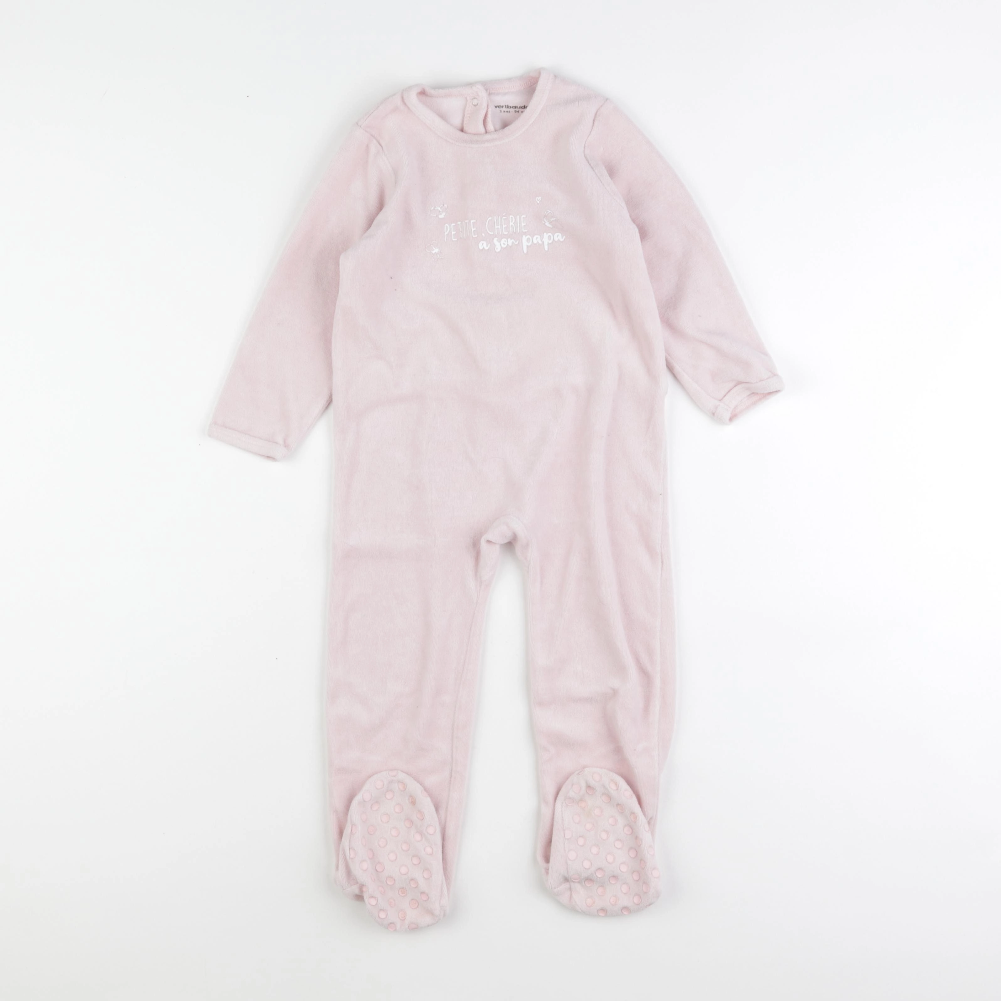 Vertbaudet - pyjama velours rose - 3 ans