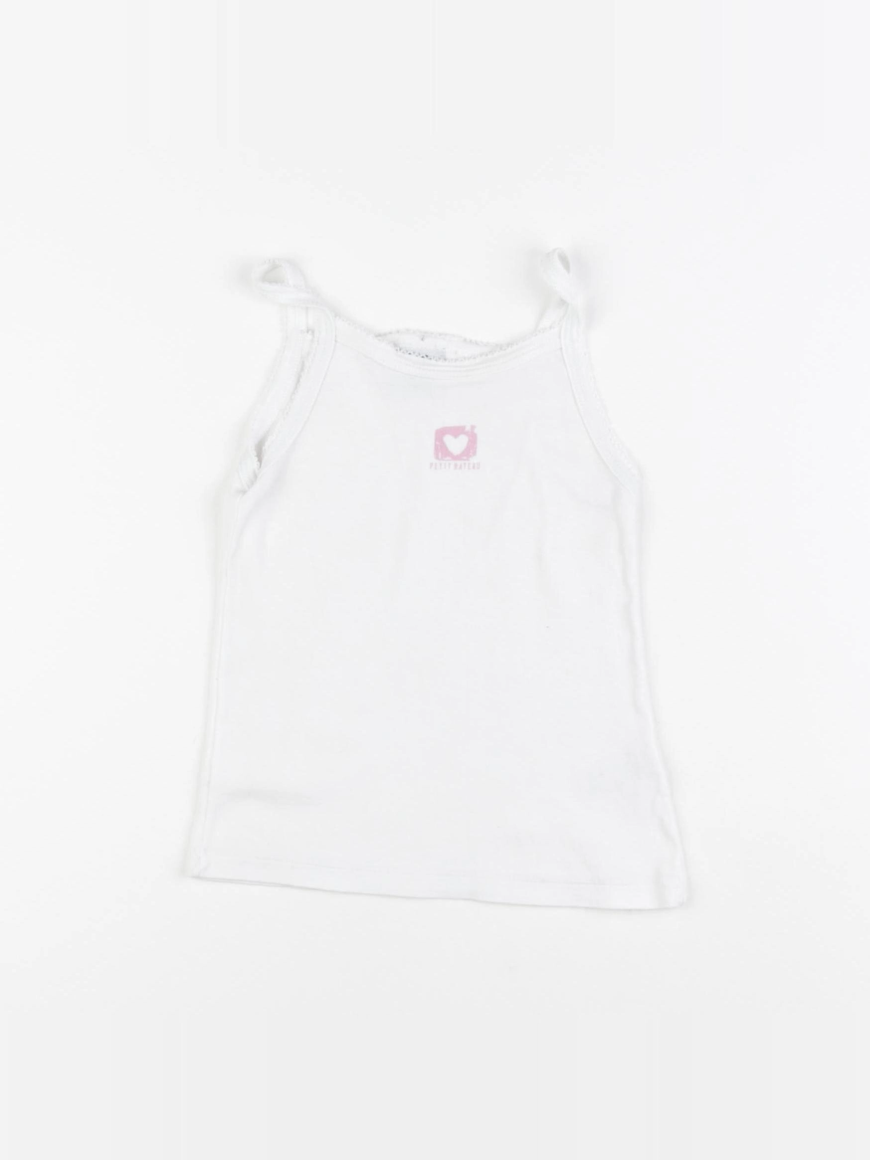 Petit Bateau - maillot de corps rose, blanc - 3 ans