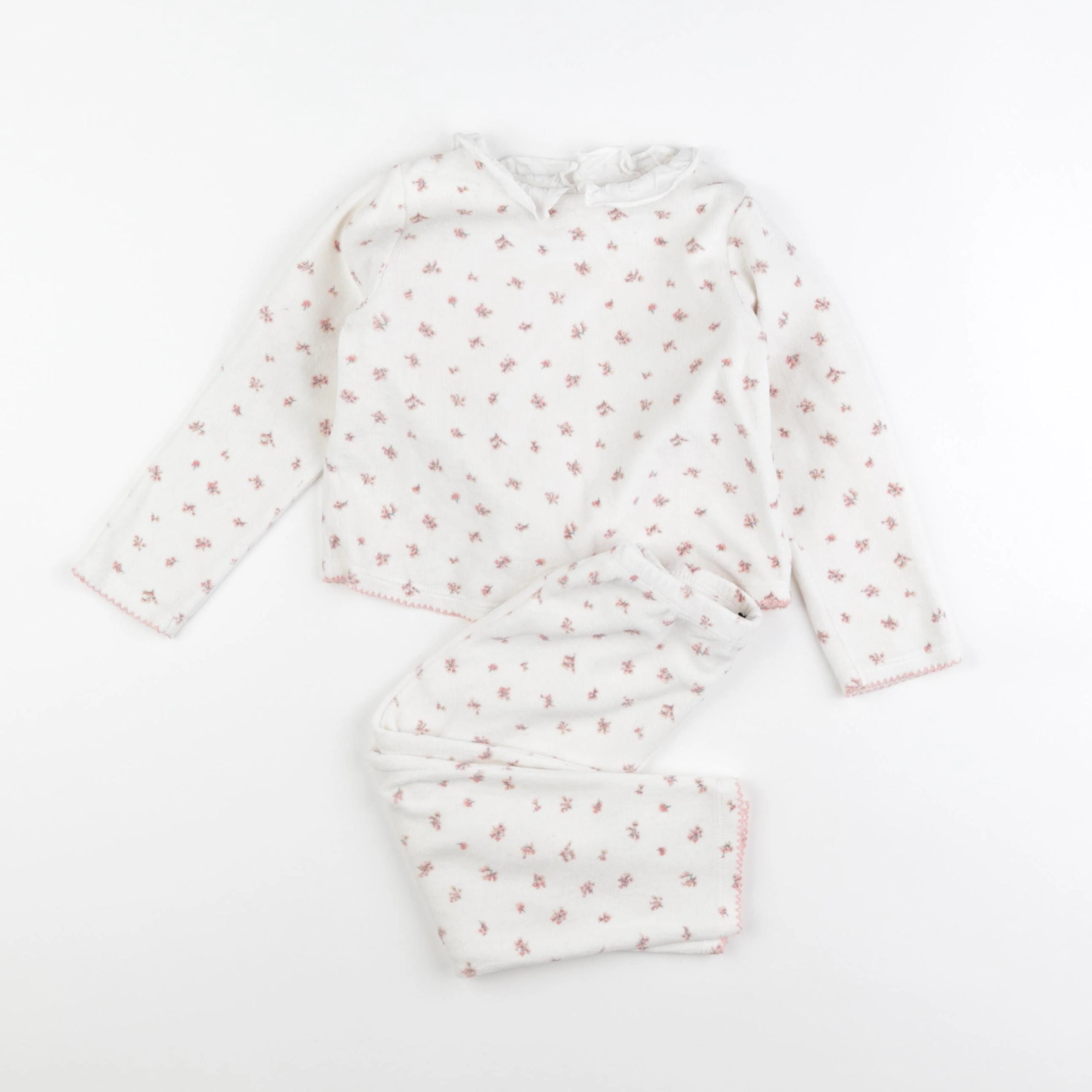 Cyrillus - pyjama velours beige, rose - 3 ans