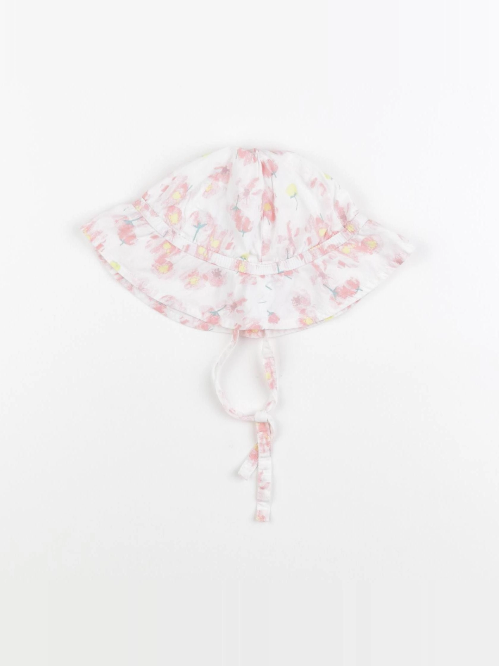 Petit Bateau - chapeau blanc, rose - 0/3 mois