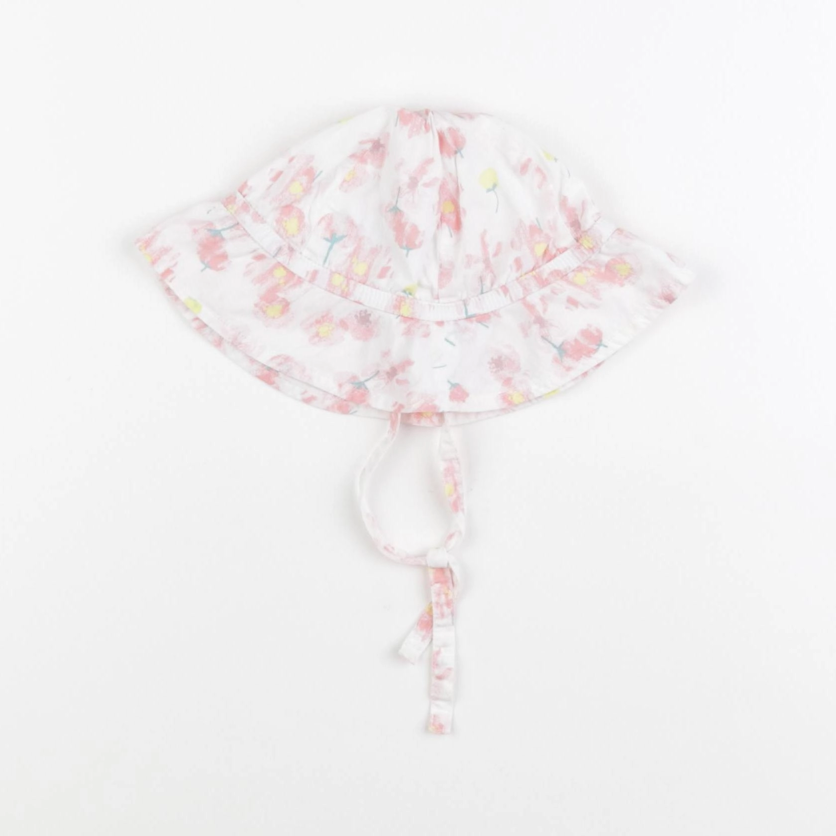 Petit Bateau - chapeau blanc, rose - 0/3 mois