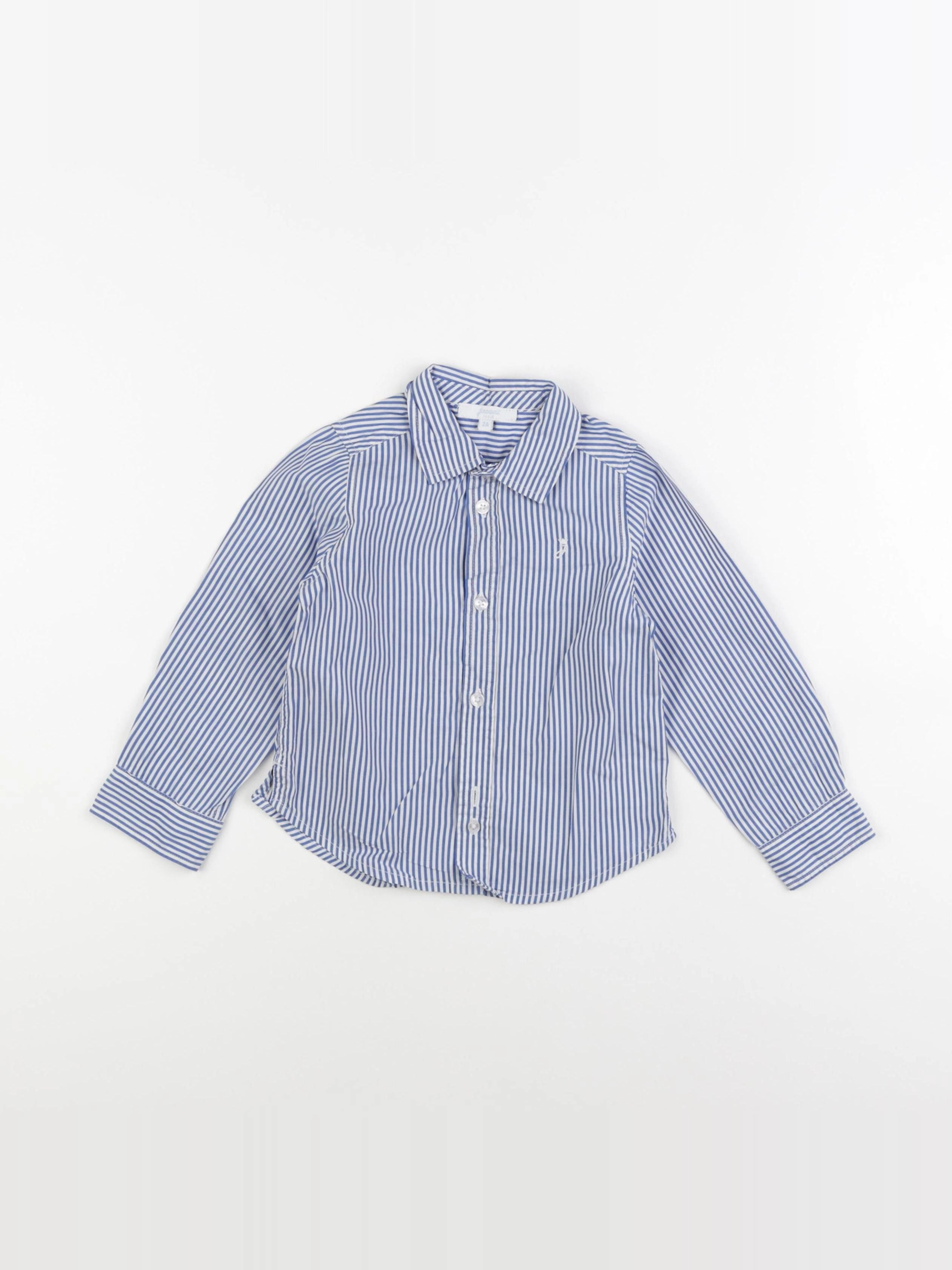 Jacadi - chemise blanc, bleu - 2 ans