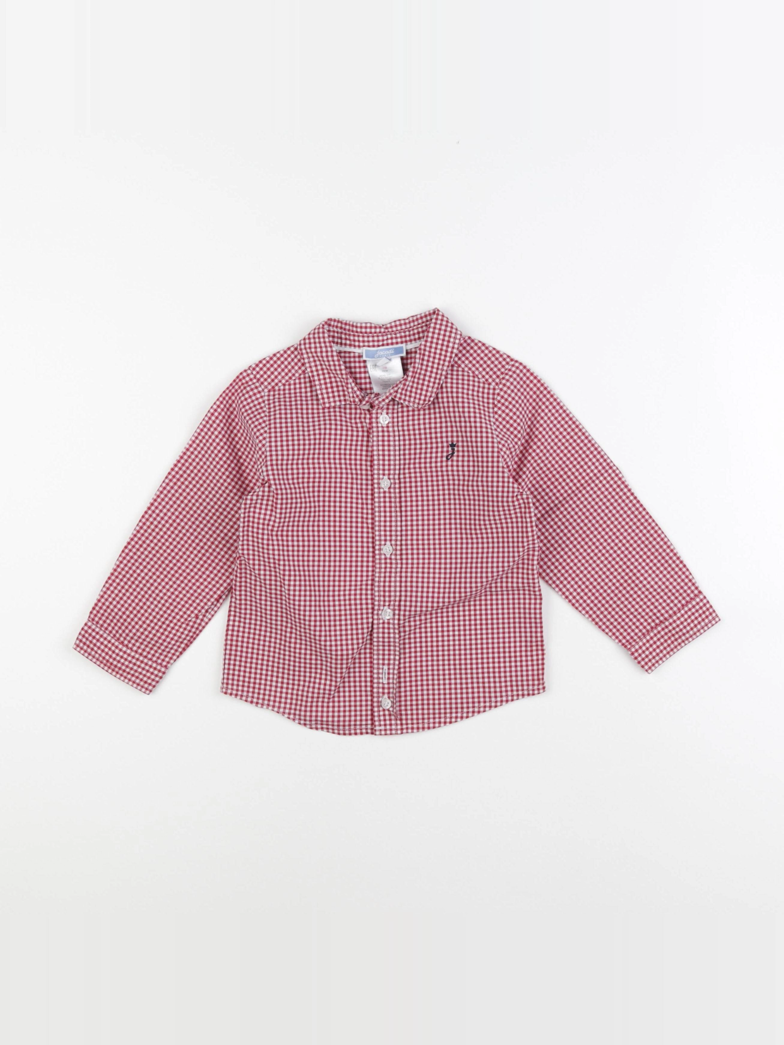 Jacadi - chemise blanc, rouge - 2 ans