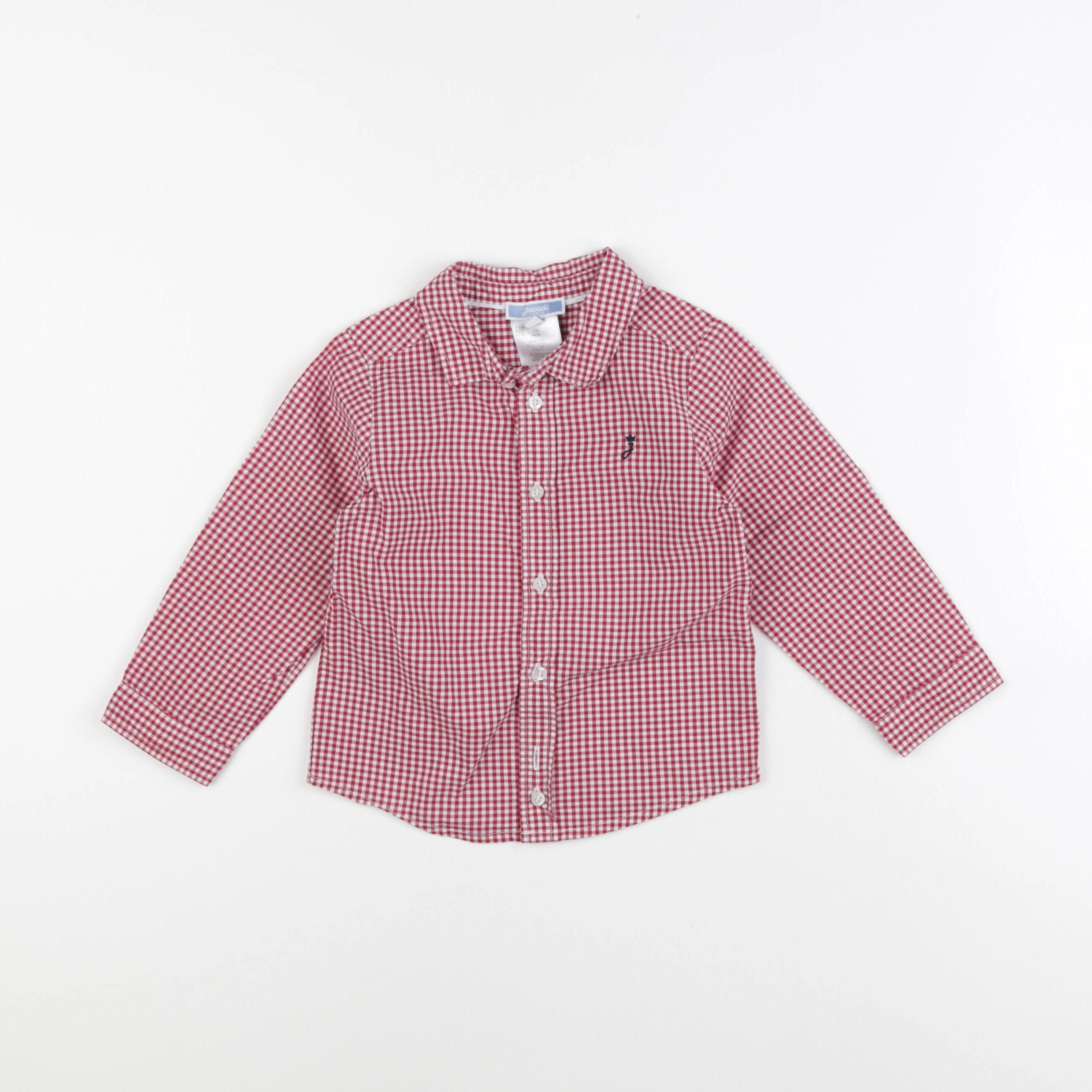 Jacadi - chemise blanc, rouge - 2 ans