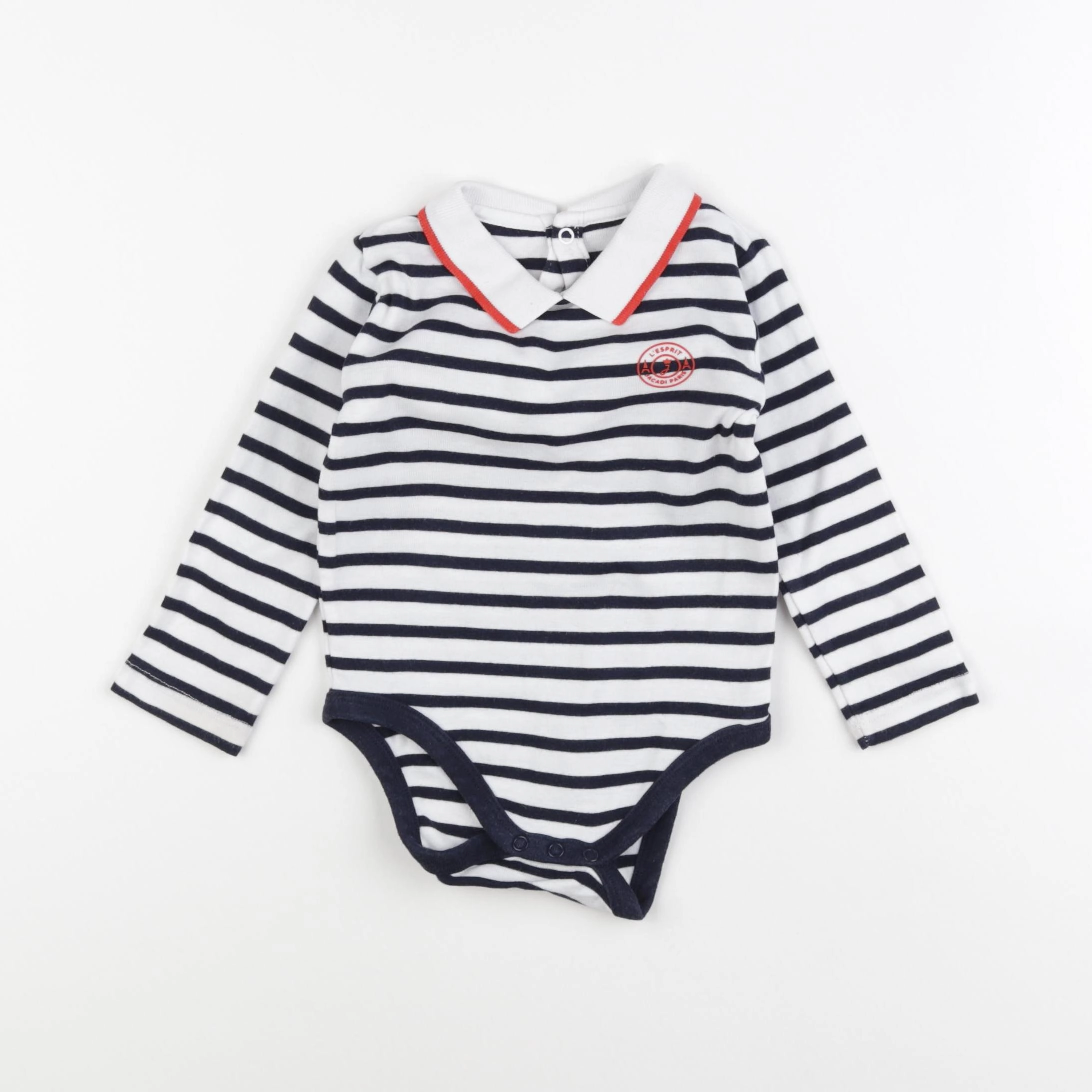 Jacadi - body à col blanc, bleu - 24 mois