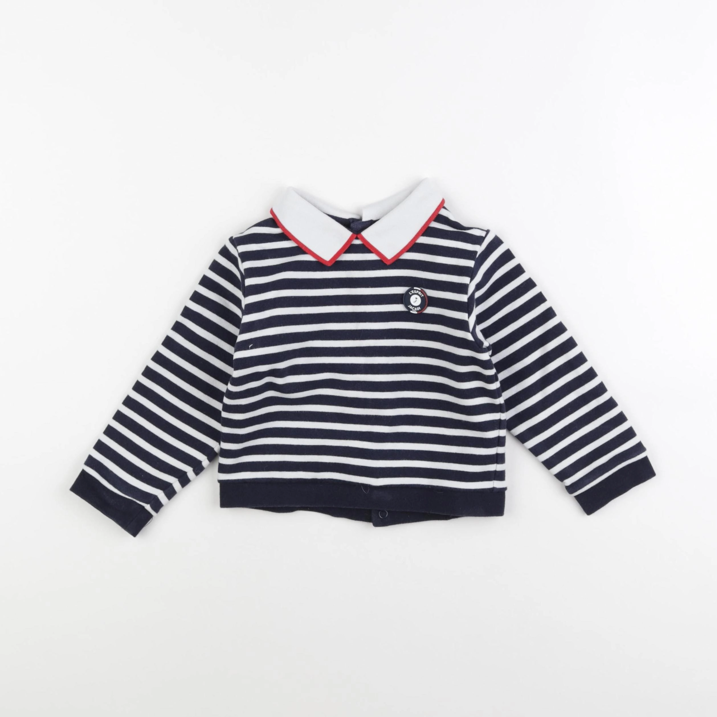 Jacadi - sweat blanc, bleu - 24 mois