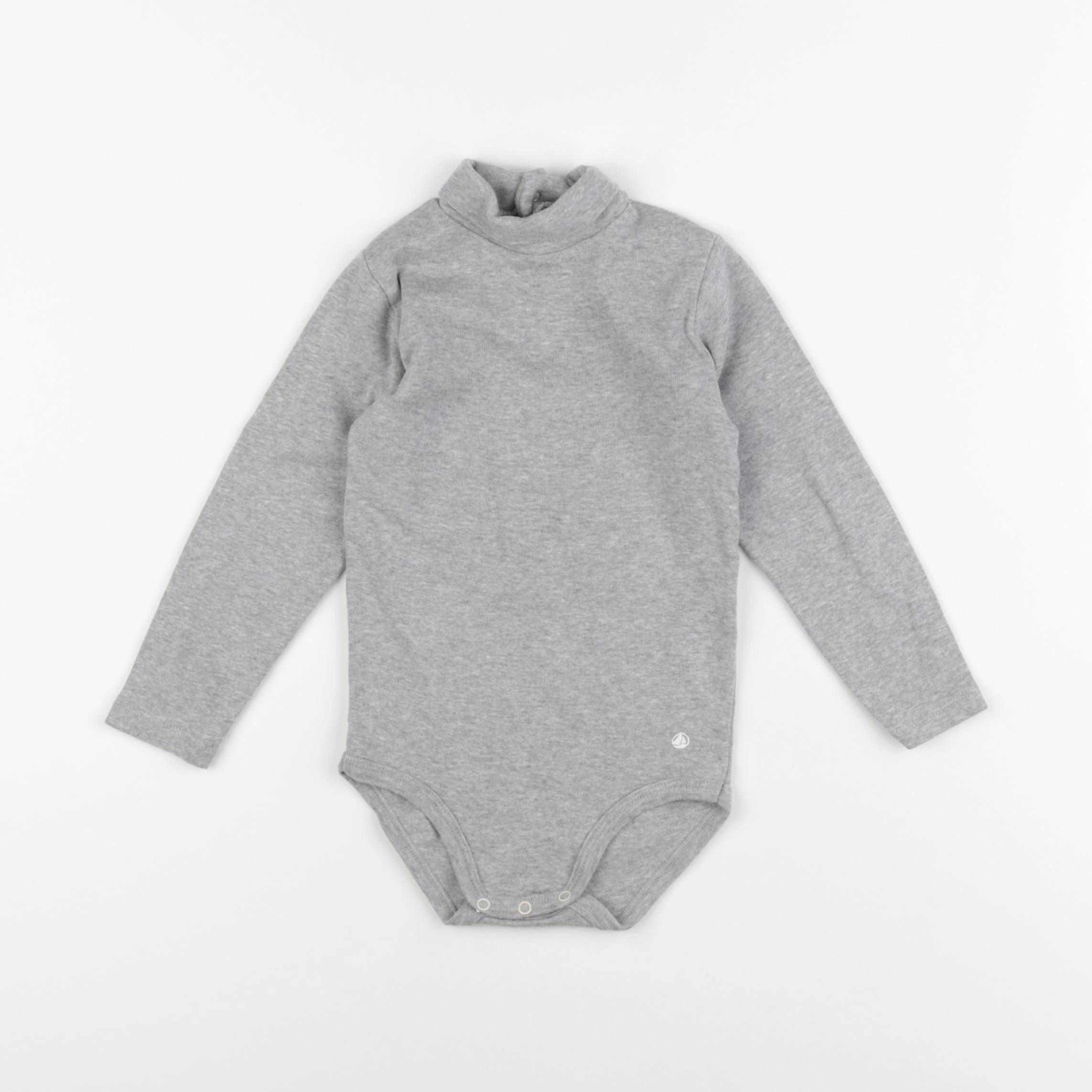 Petit Bateau - body à col gris - 24 mois
