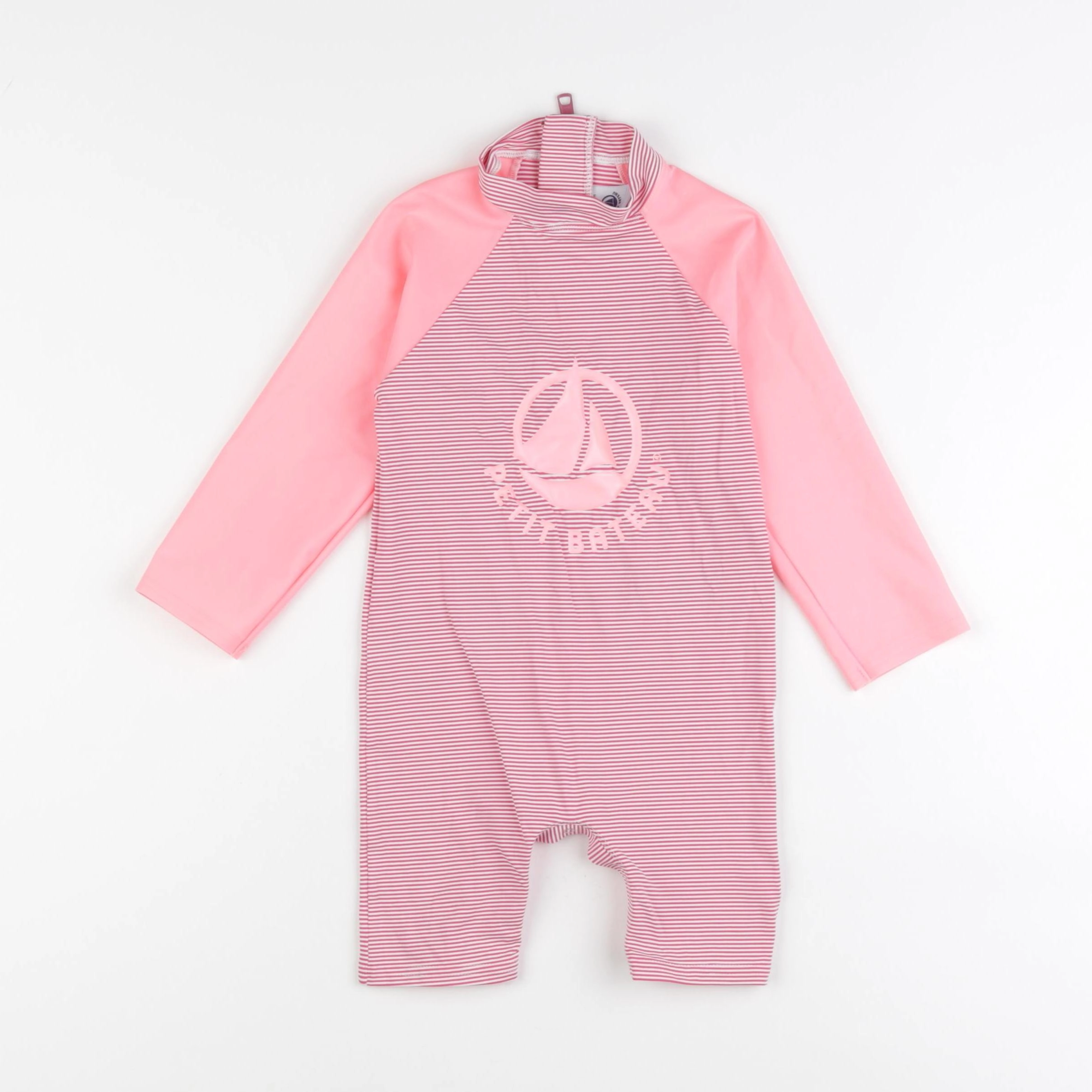 Petit Bateau - combi de bain blanc, rose - 36 mois