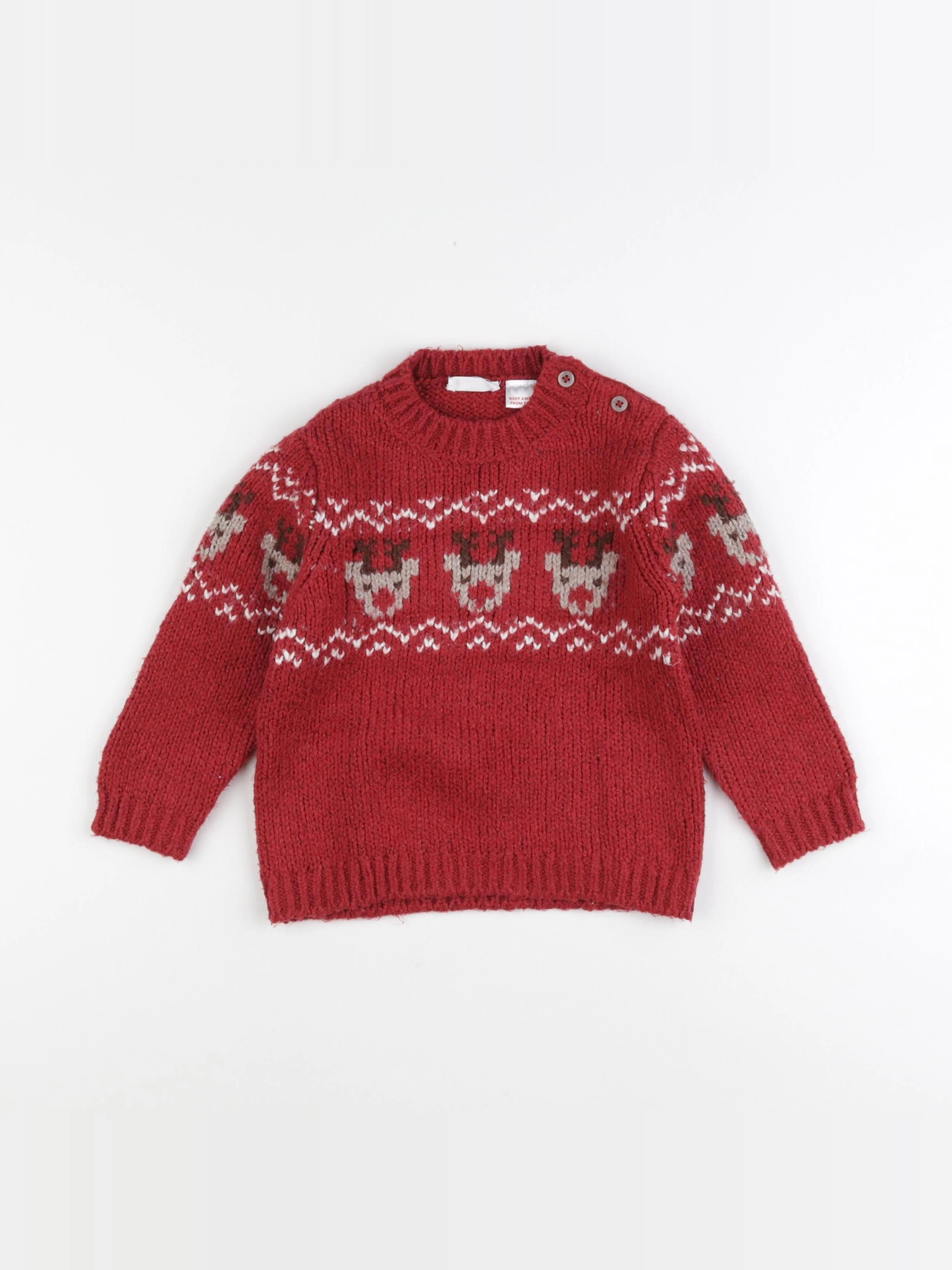 Mango - pull rouge - 18/24 mois