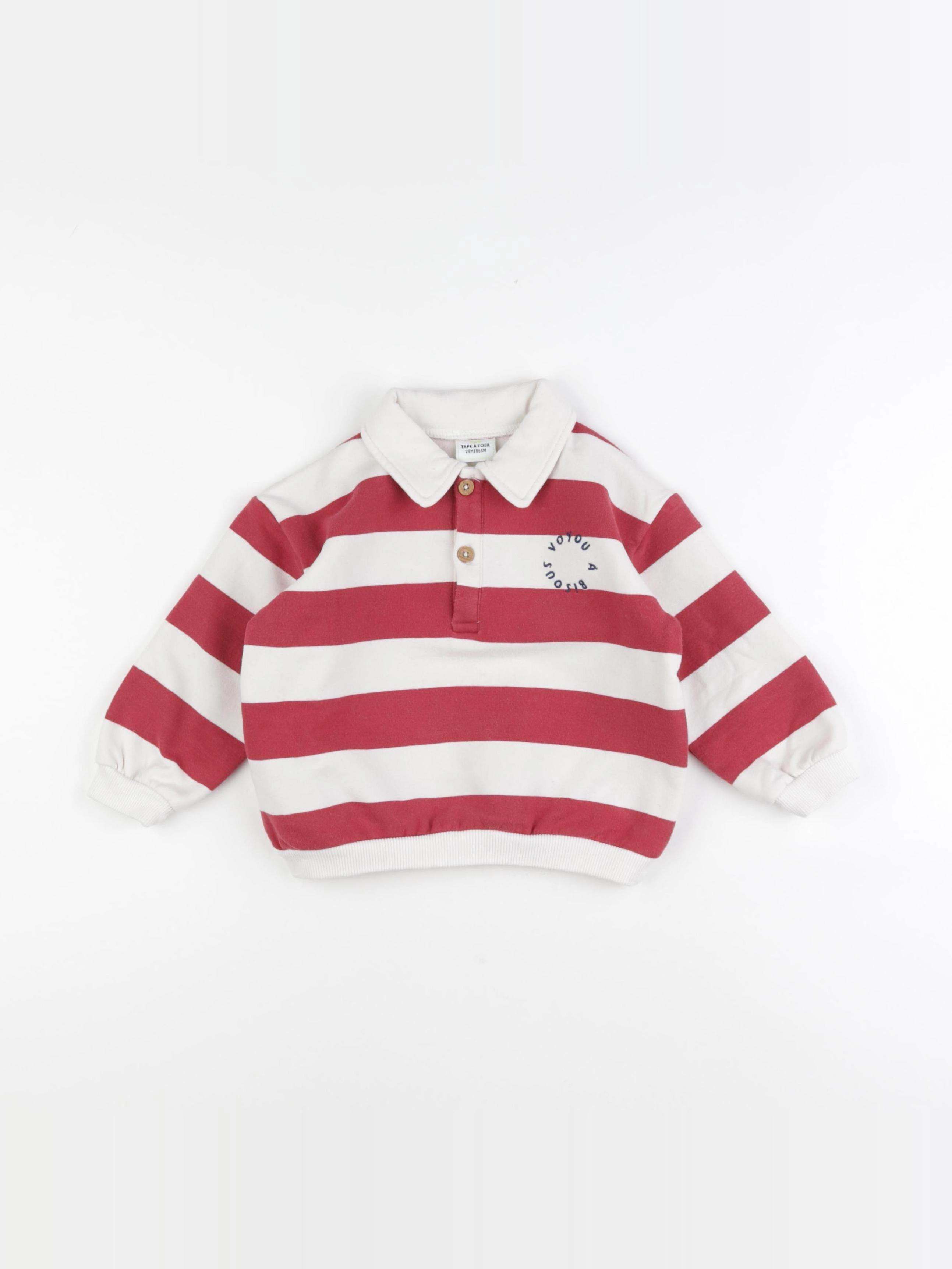 Tape à l'oeil - sweat blanc, rouge - 24 mois