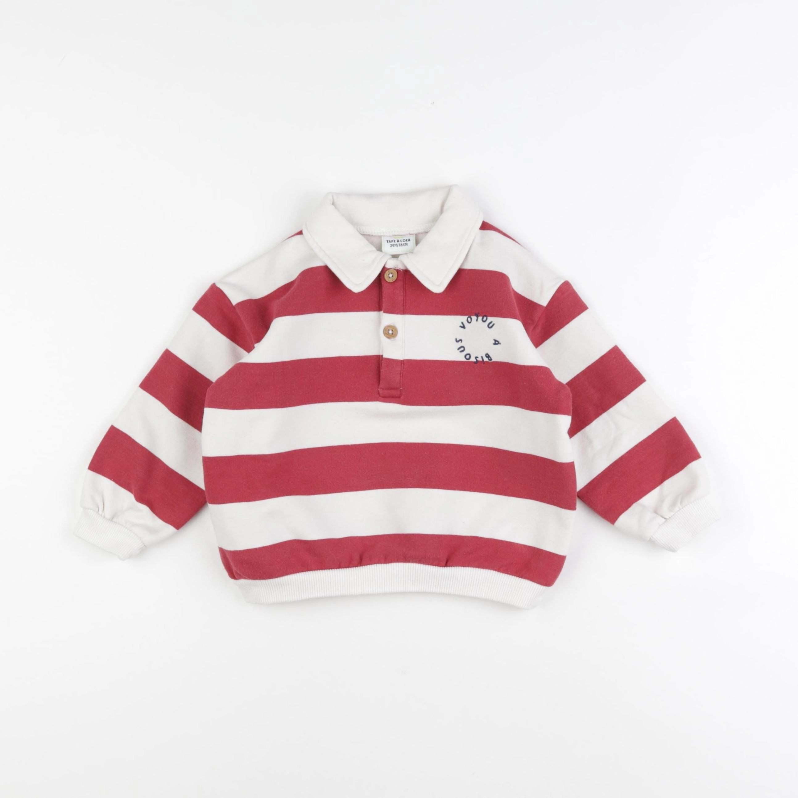 Tape à l'oeil - sweat blanc, rouge - 24 mois