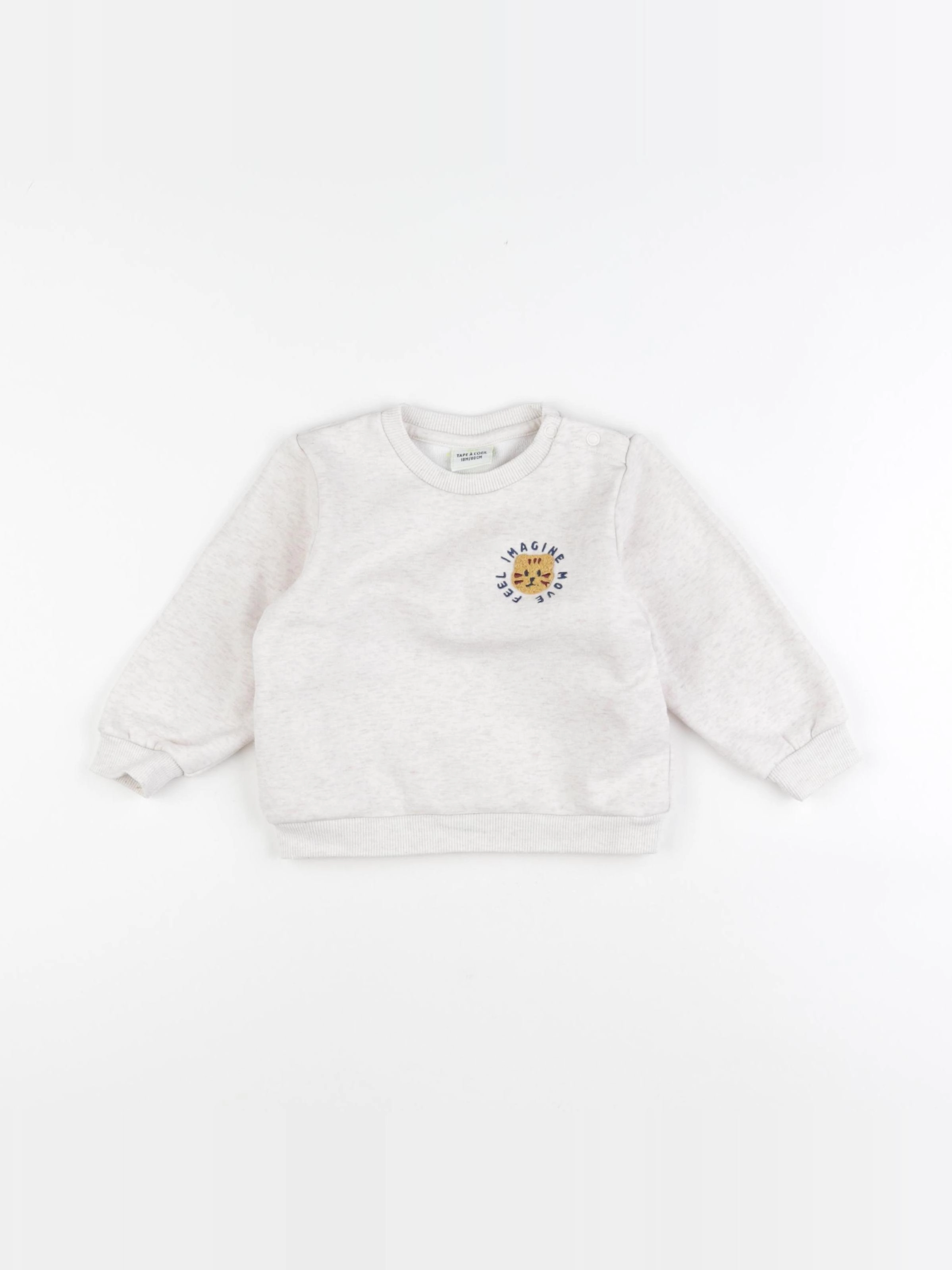 Tape à l'oeil - sweat imprimé au dos beige - 18 mois