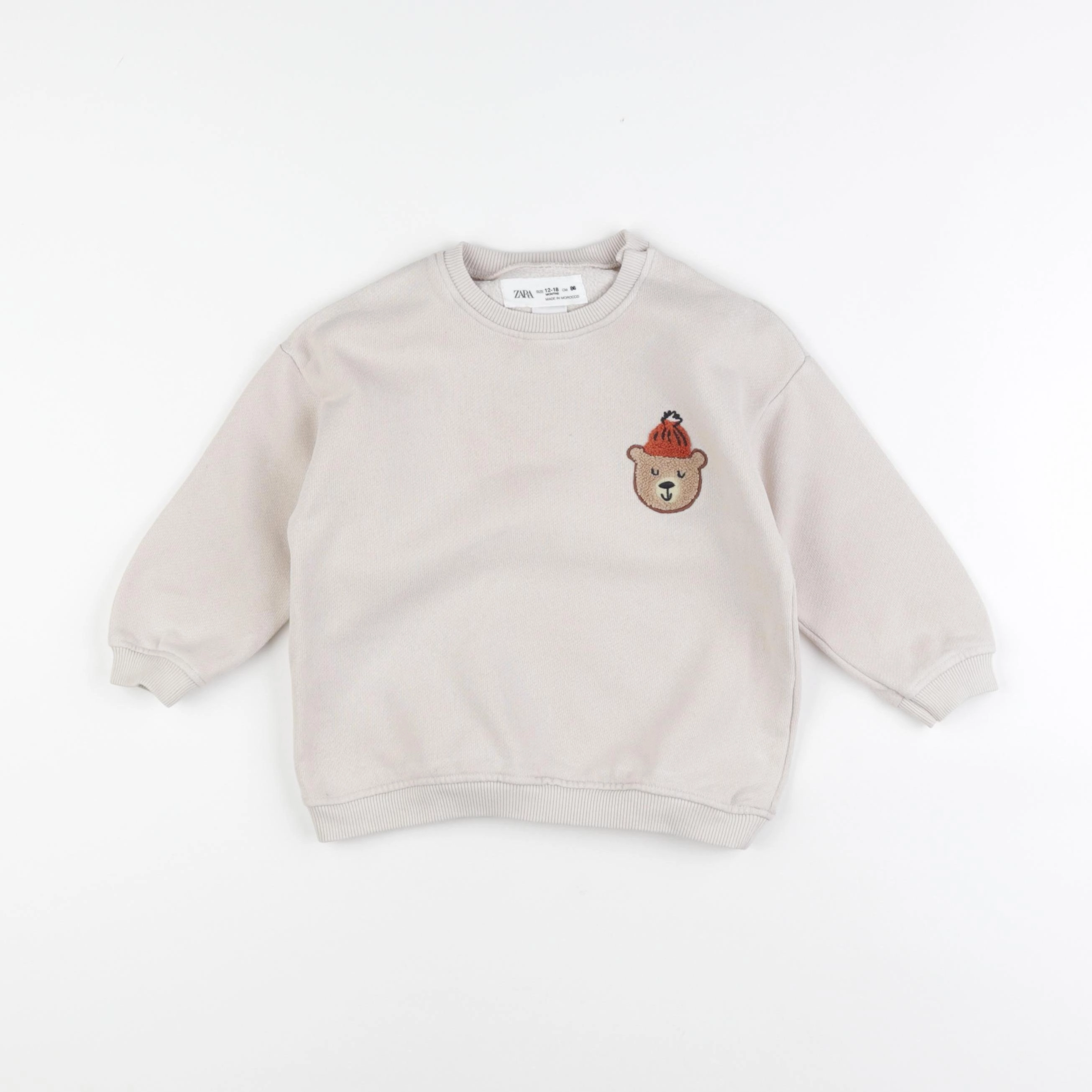 Zara - sweat beige - 12/18 mois