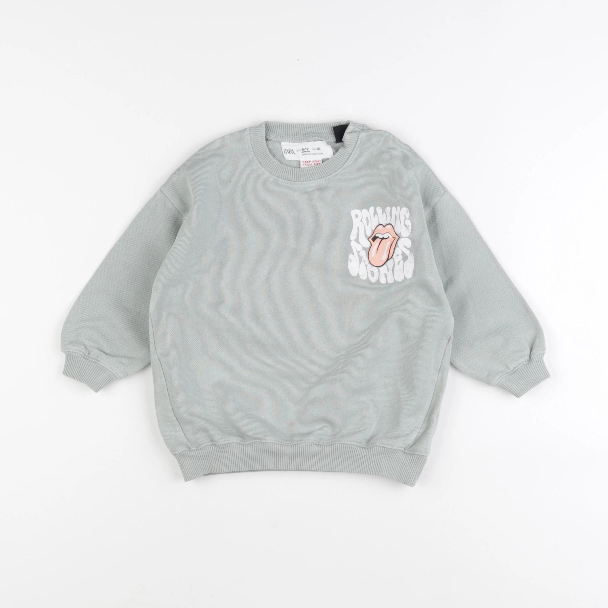 Zara - sweat vert - 9/12 mois