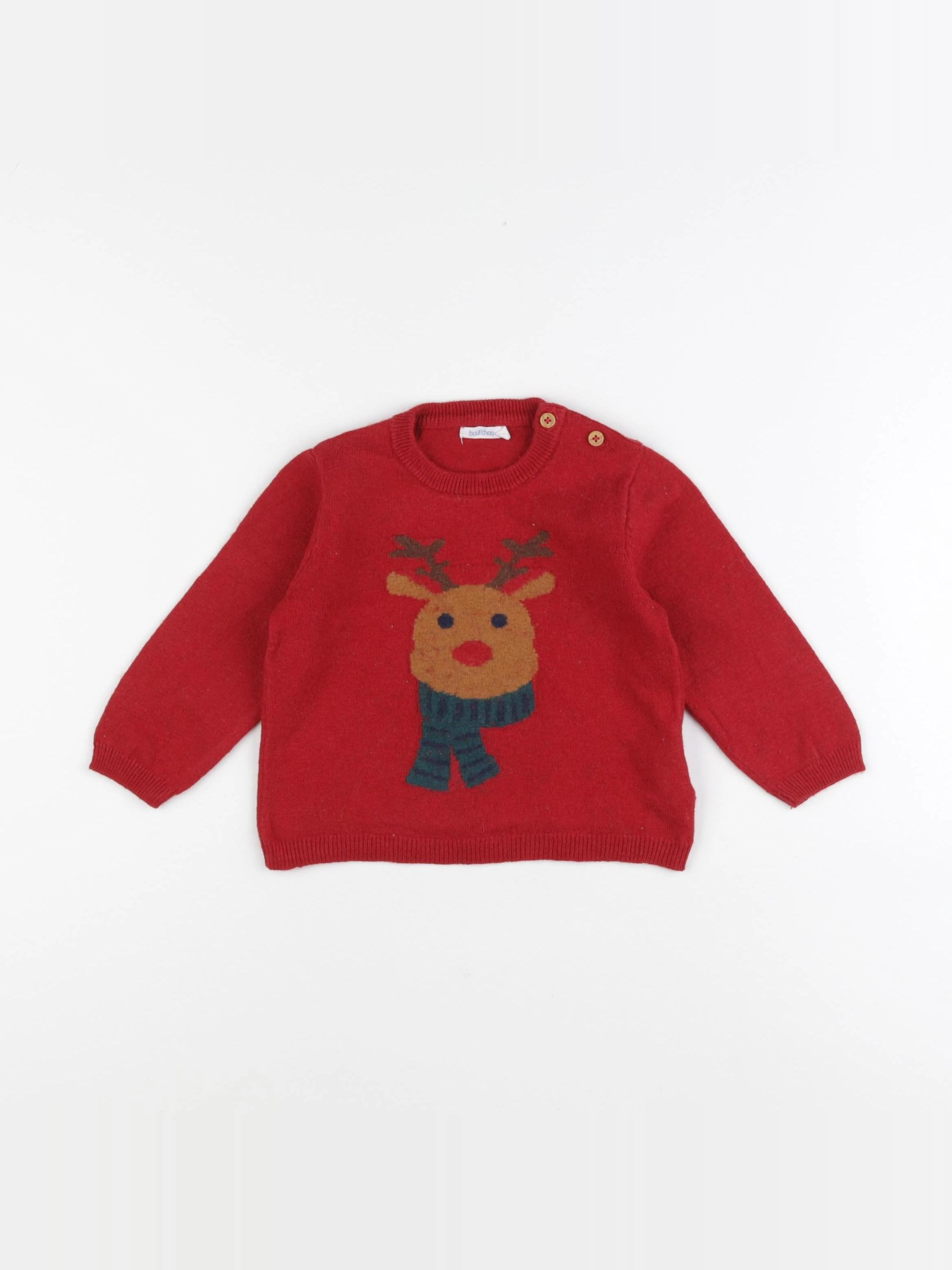 Boutchou - pull rouge - 18 mois