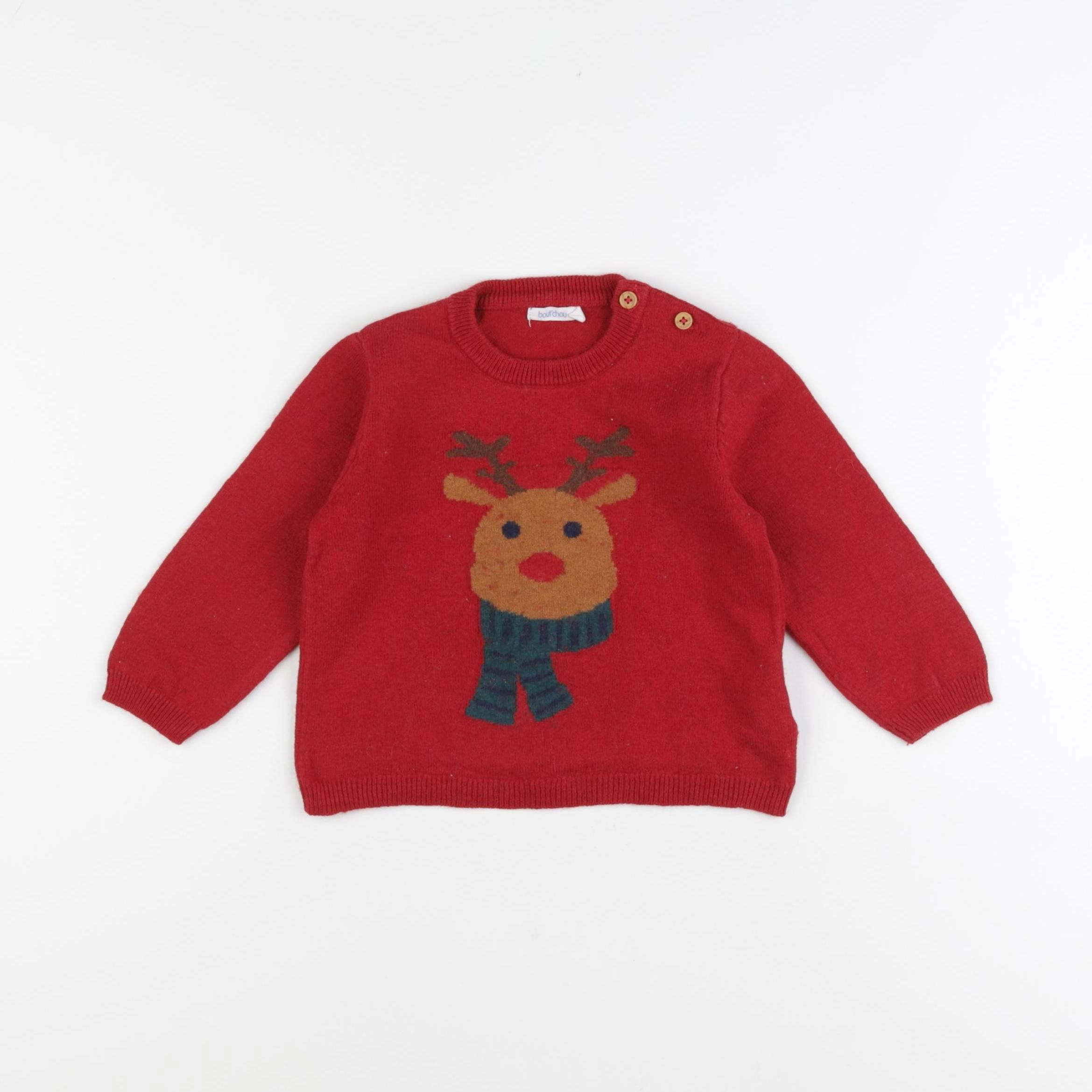 Boutchou - pull rouge - 18 mois