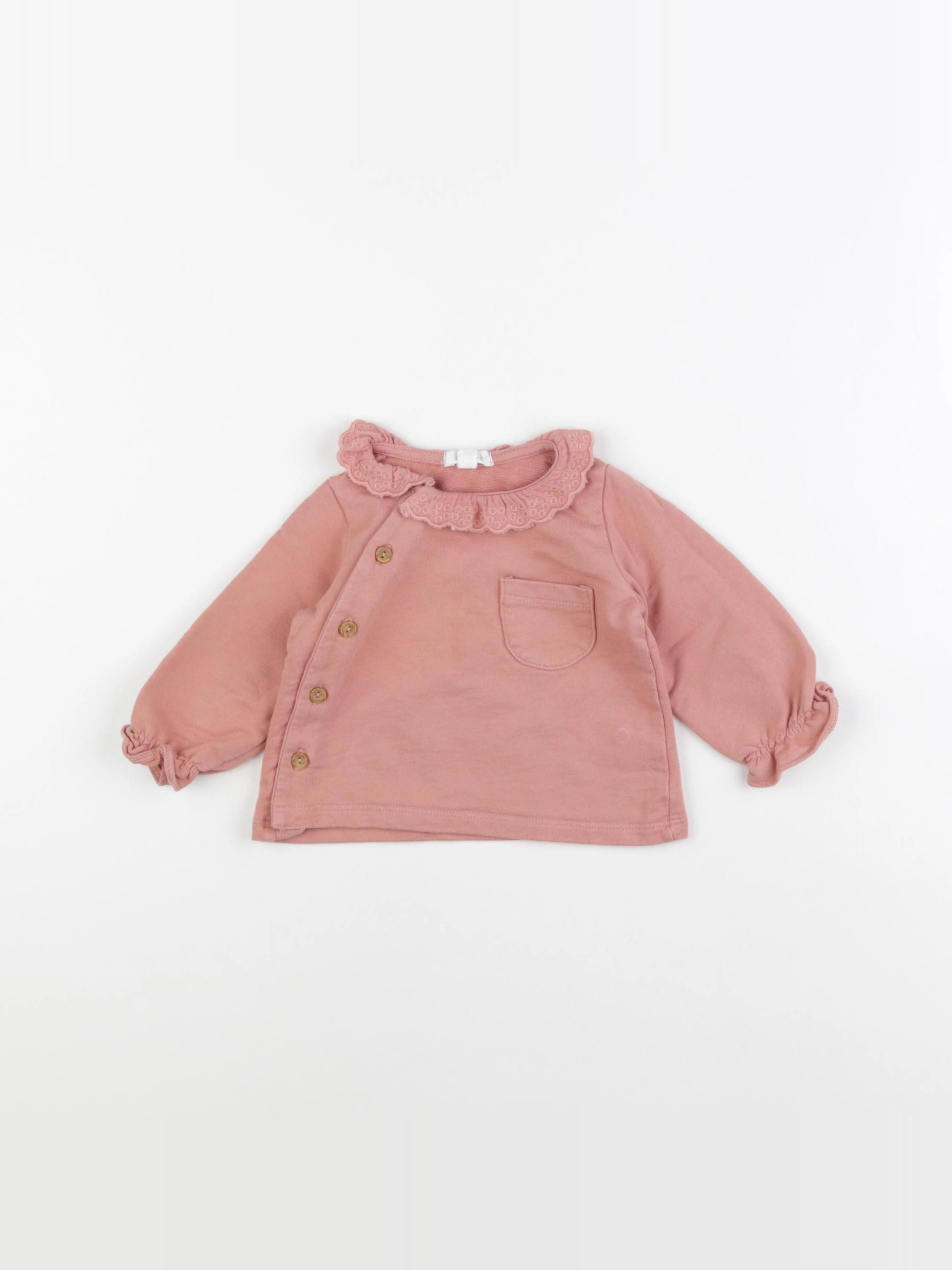 Vertbaudet - sweat rose - 6 mois