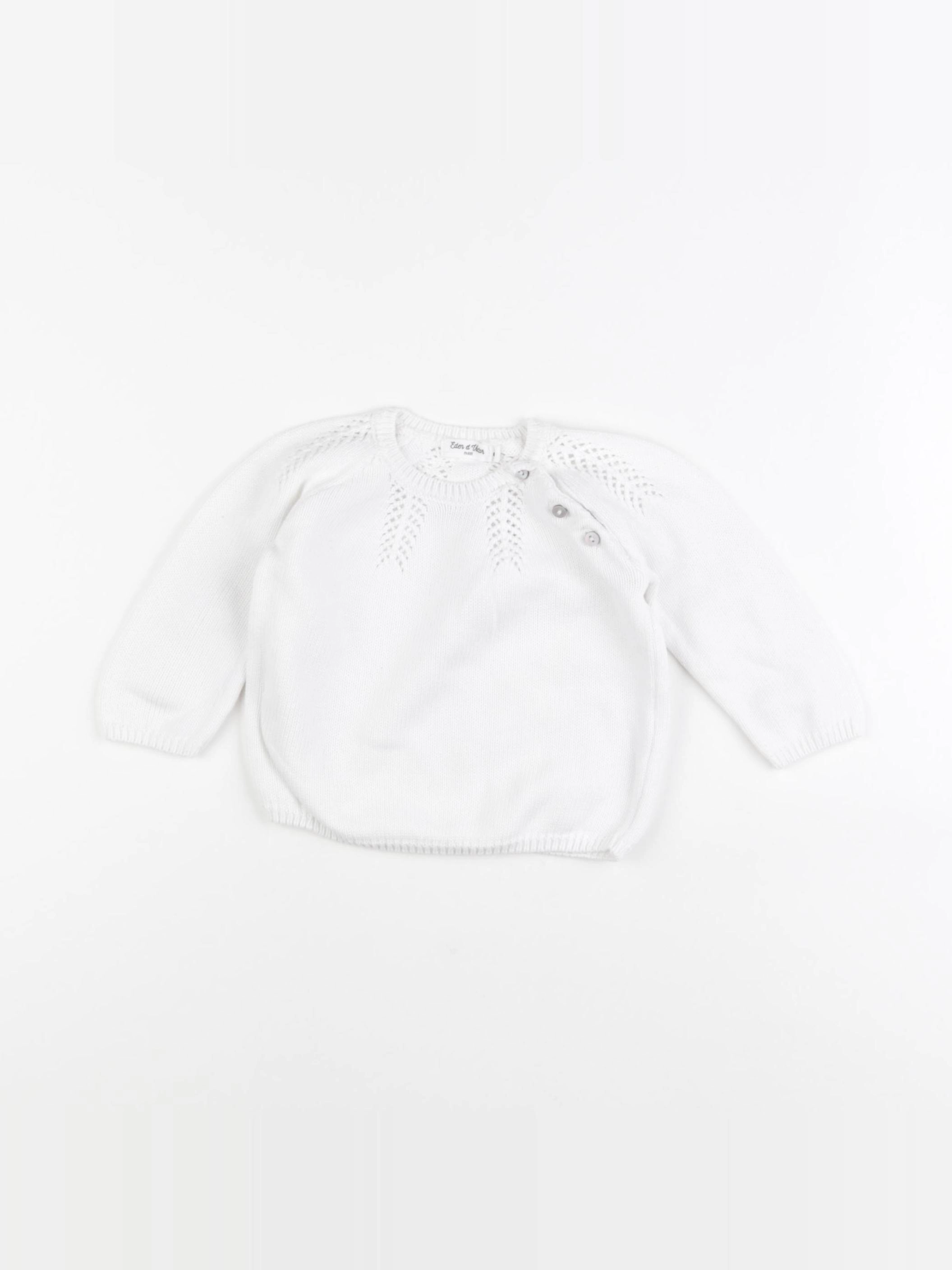 Eden & Victor - pull blanc - 6 mois
