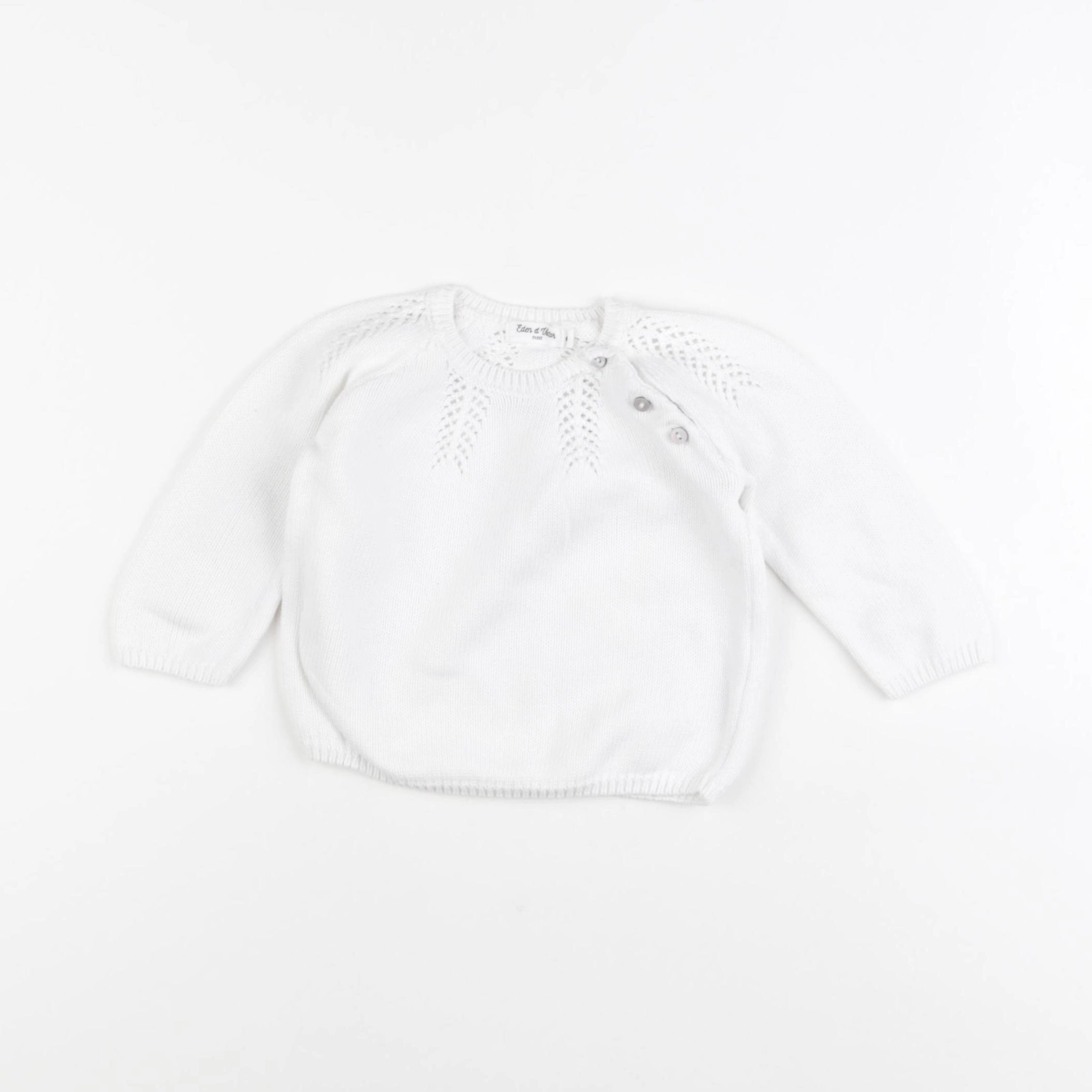 Eden & Victor - pull blanc - 6 mois
