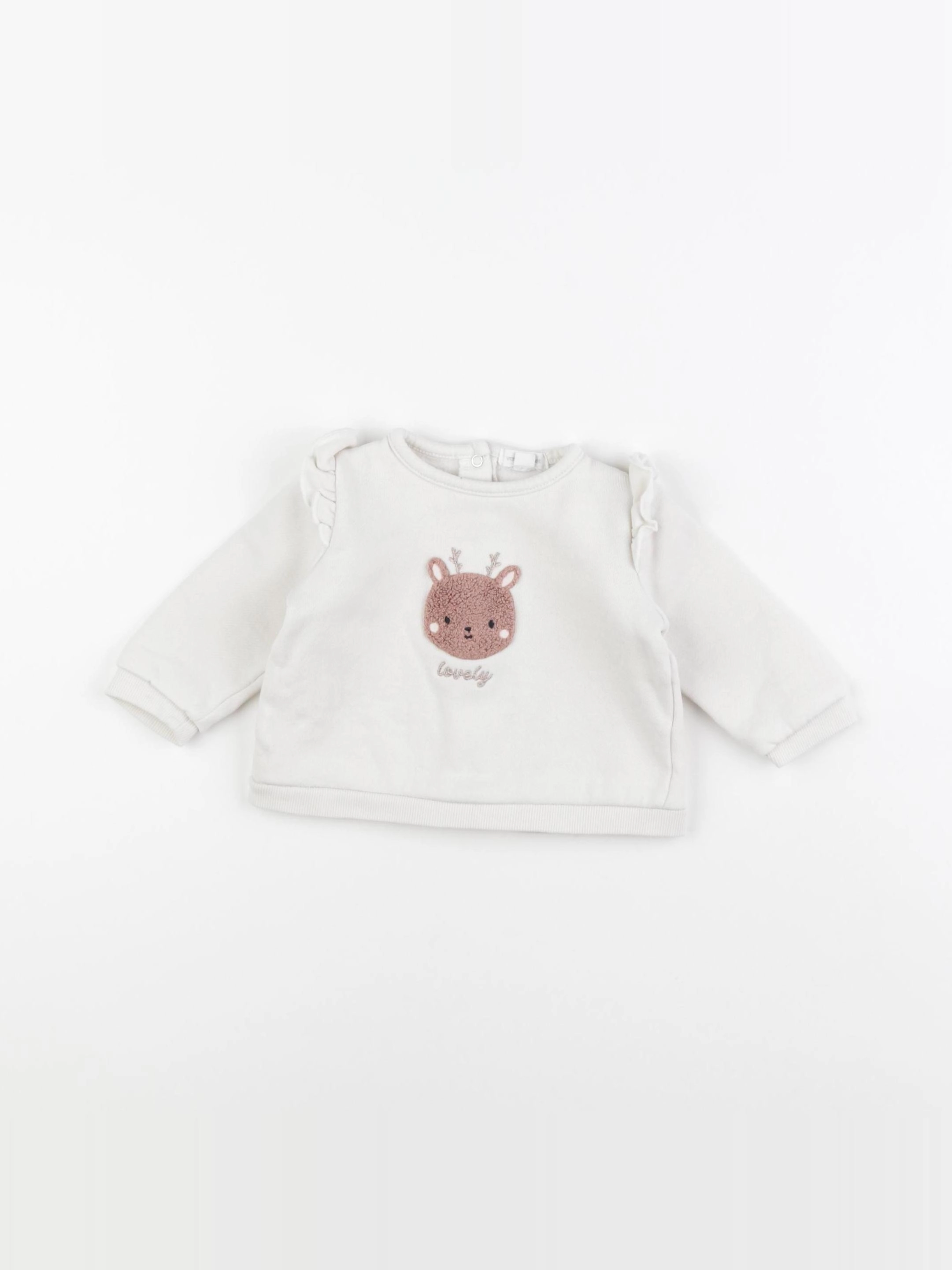 Vertbaudet - sweat blanc - 6 mois
