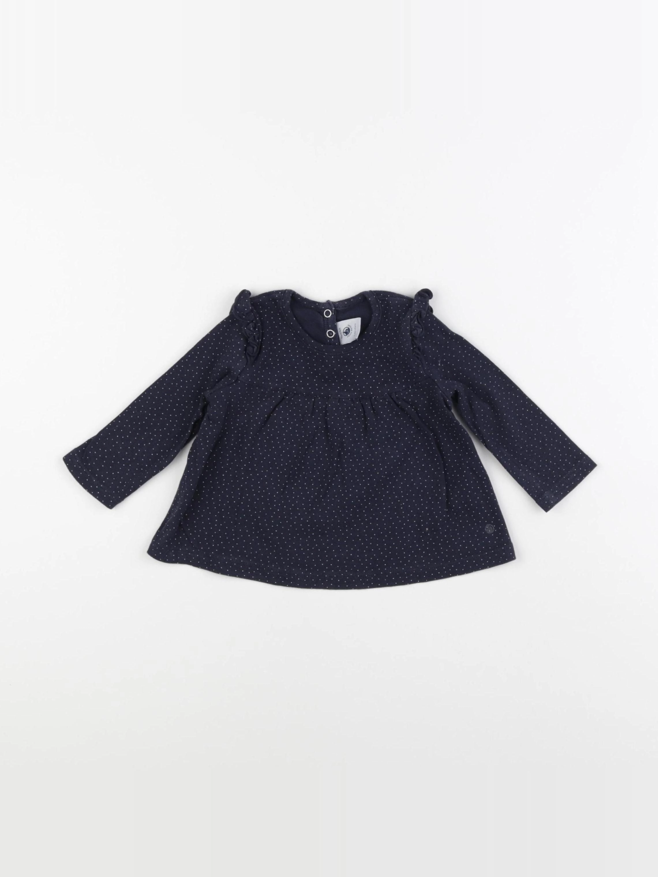 Petit Bateau - tee-shirt bleu - 6 mois