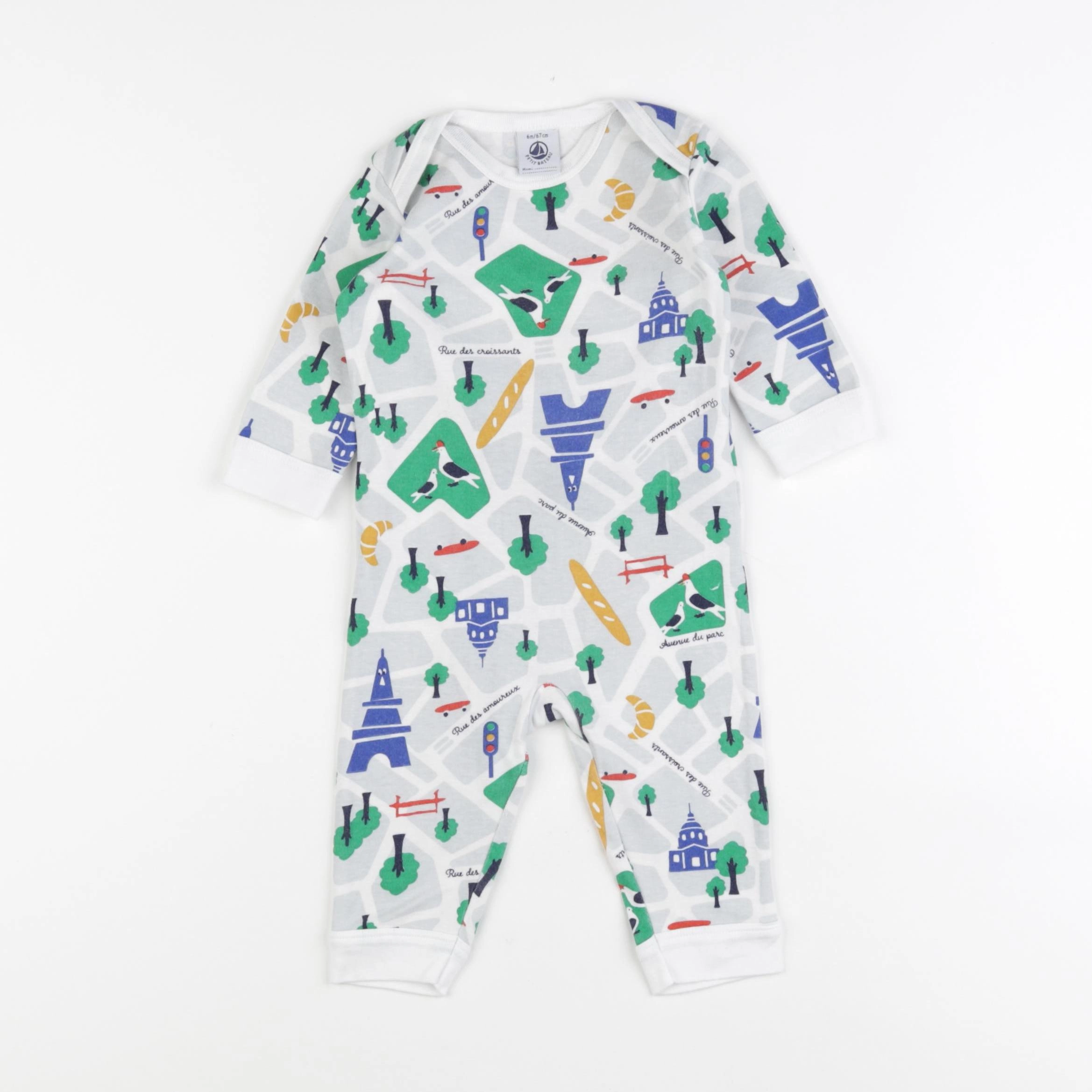 Petit Bateau - pyjama coton multicolore - 6 mois