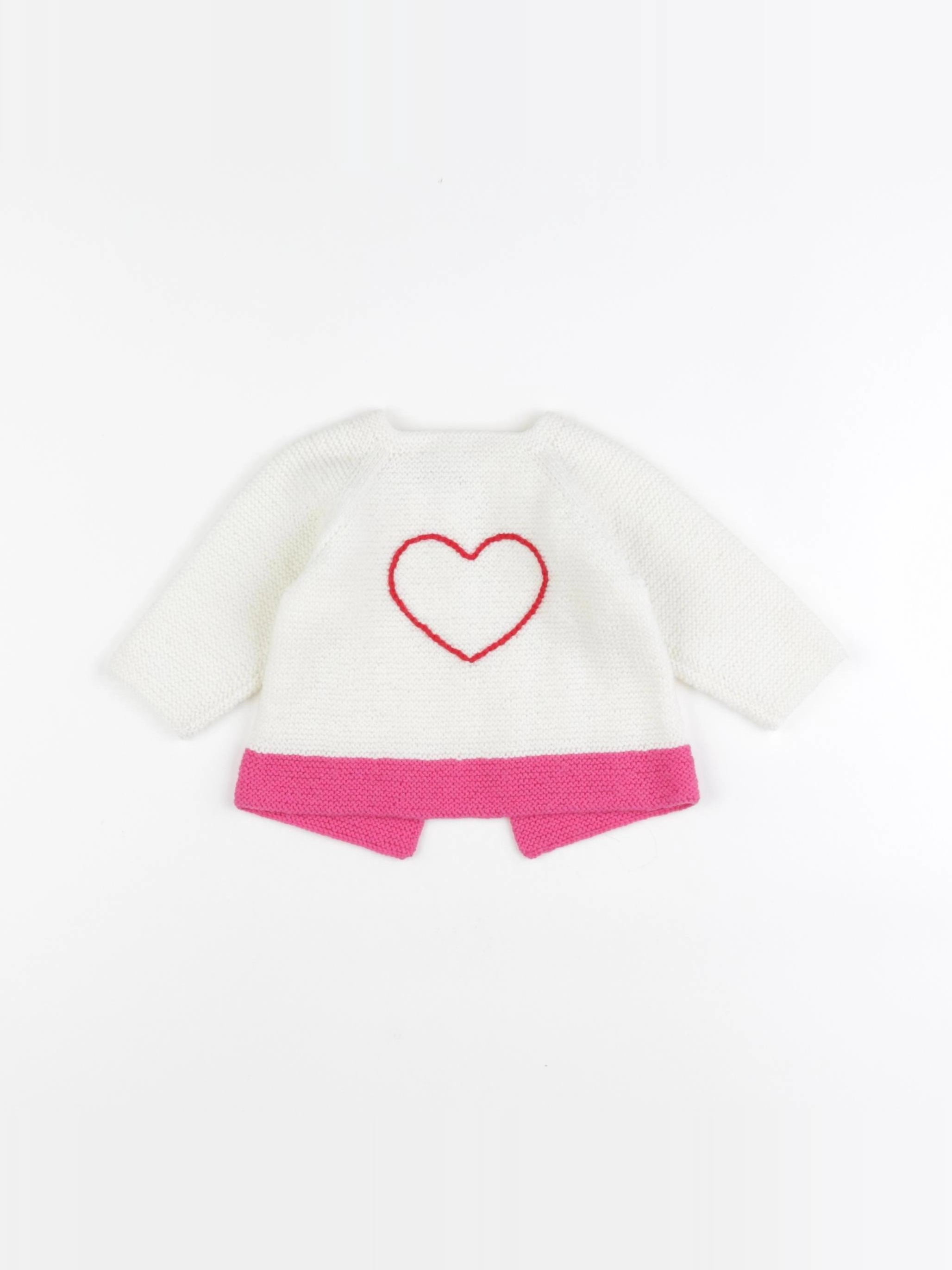 Jacadi - pull beige, rose - 3 mois