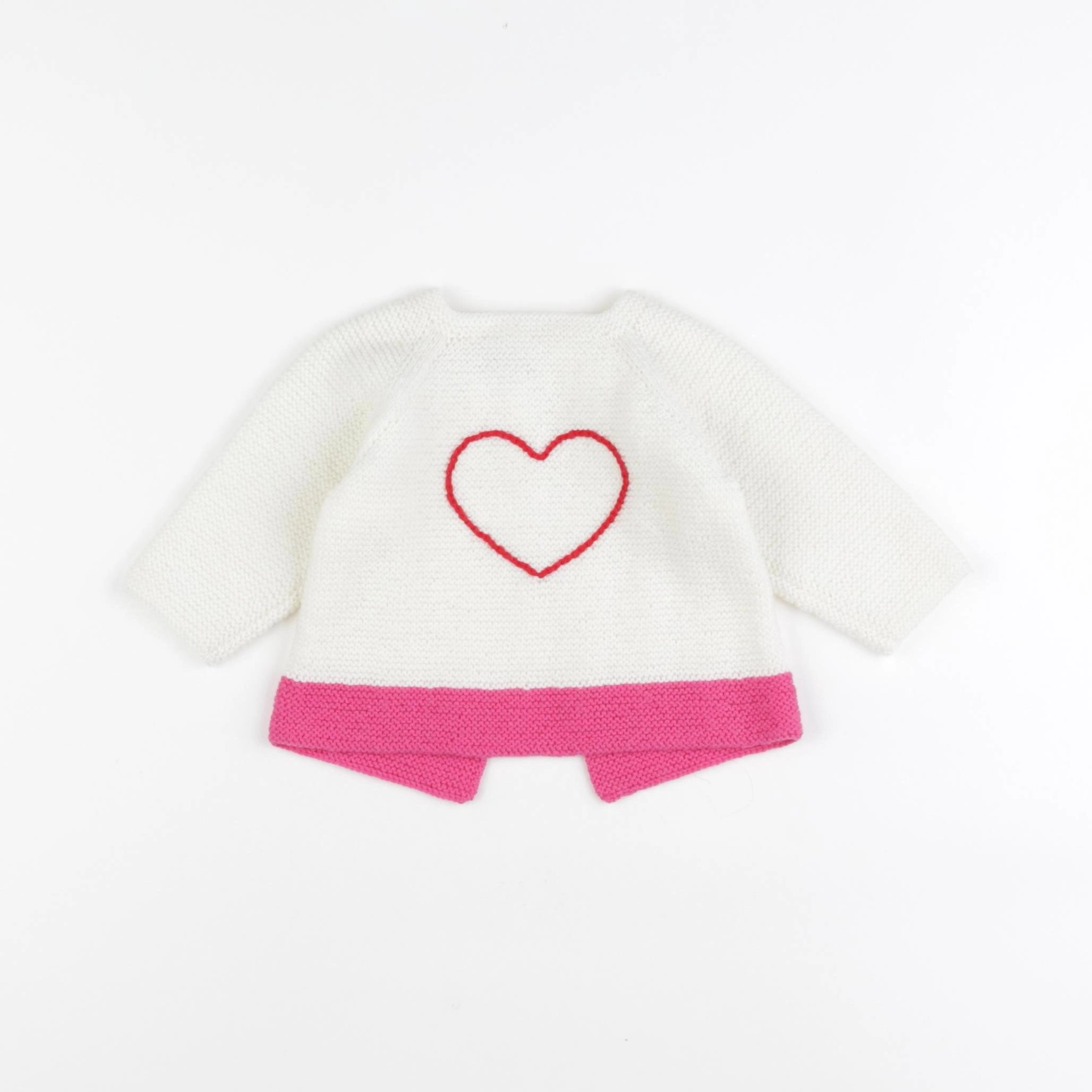 Jacadi - pull beige, rose - 3 mois