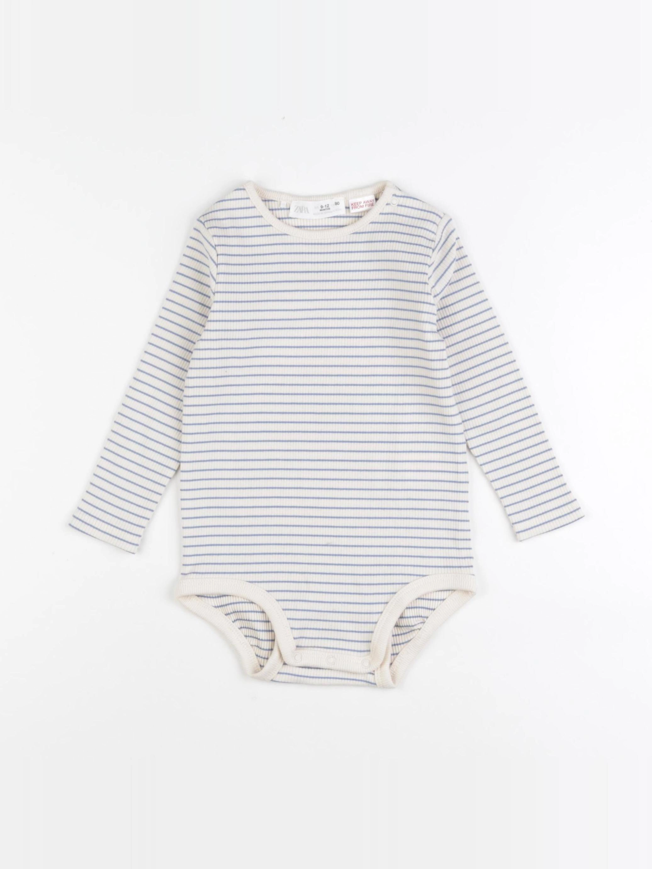 Zara - body blanc, bleu - 9/12 mois