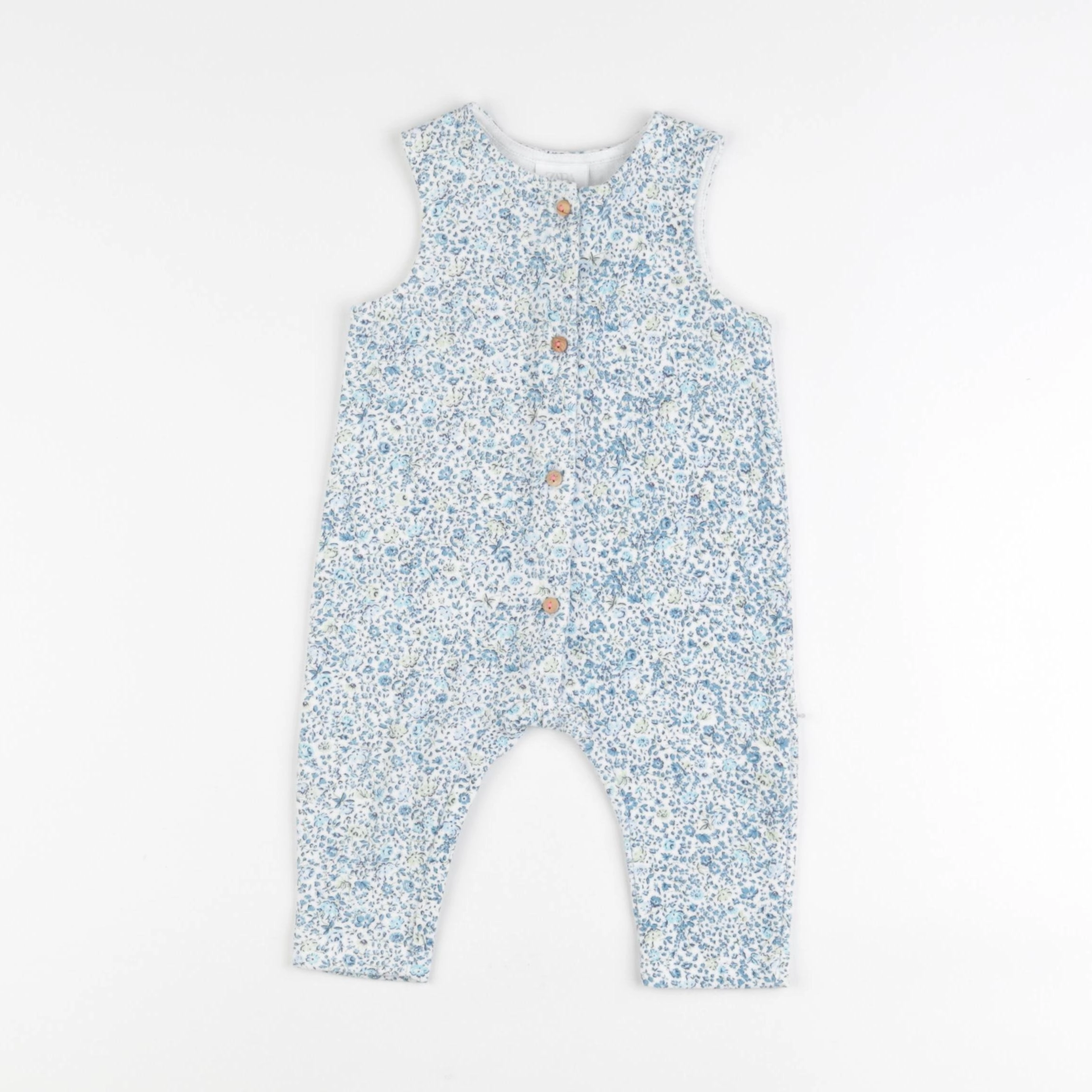 Zara - salopette blanc, bleu - 3/6 mois