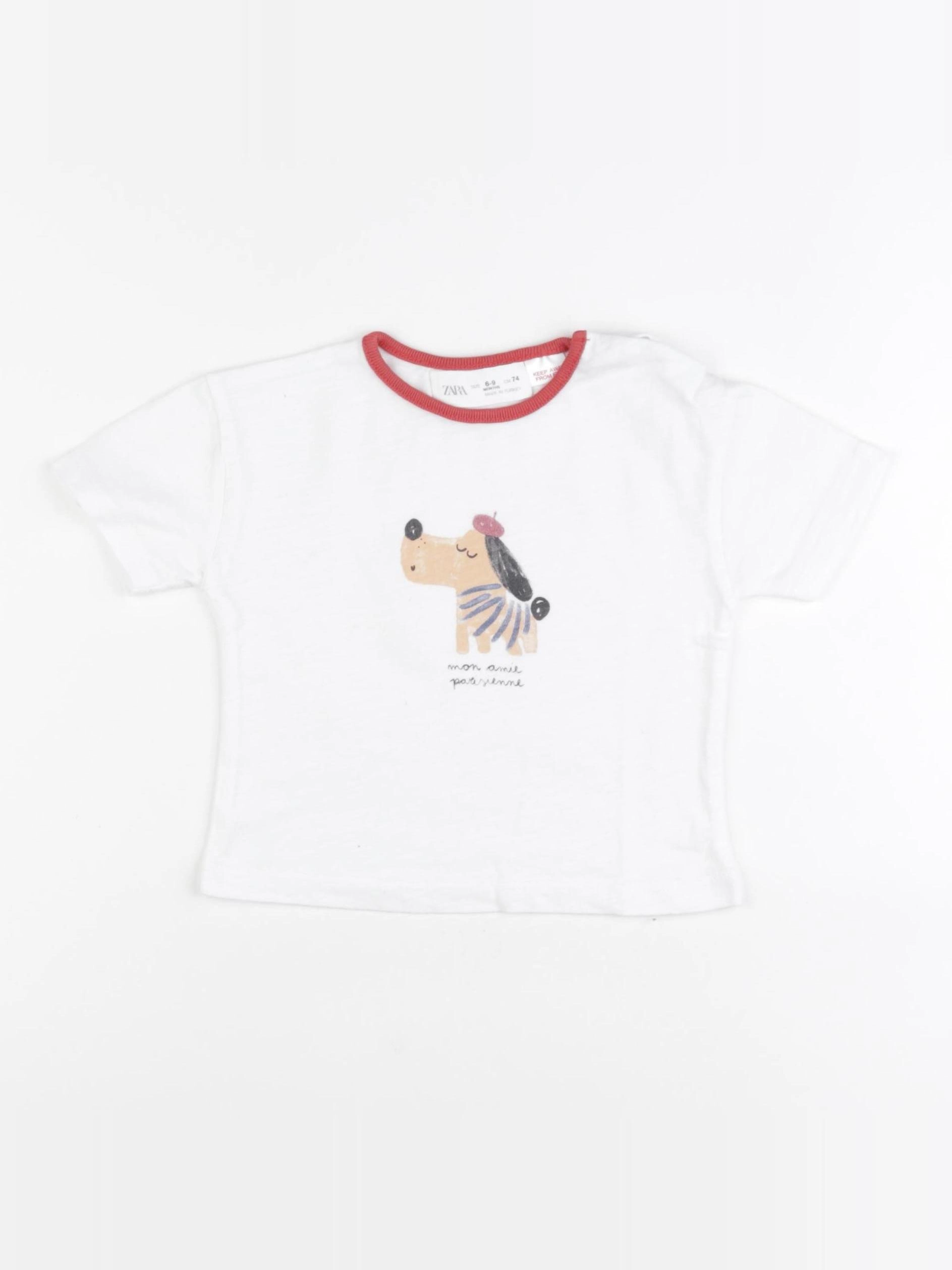 Zara - tee-shirt blanc - 6/9 mois