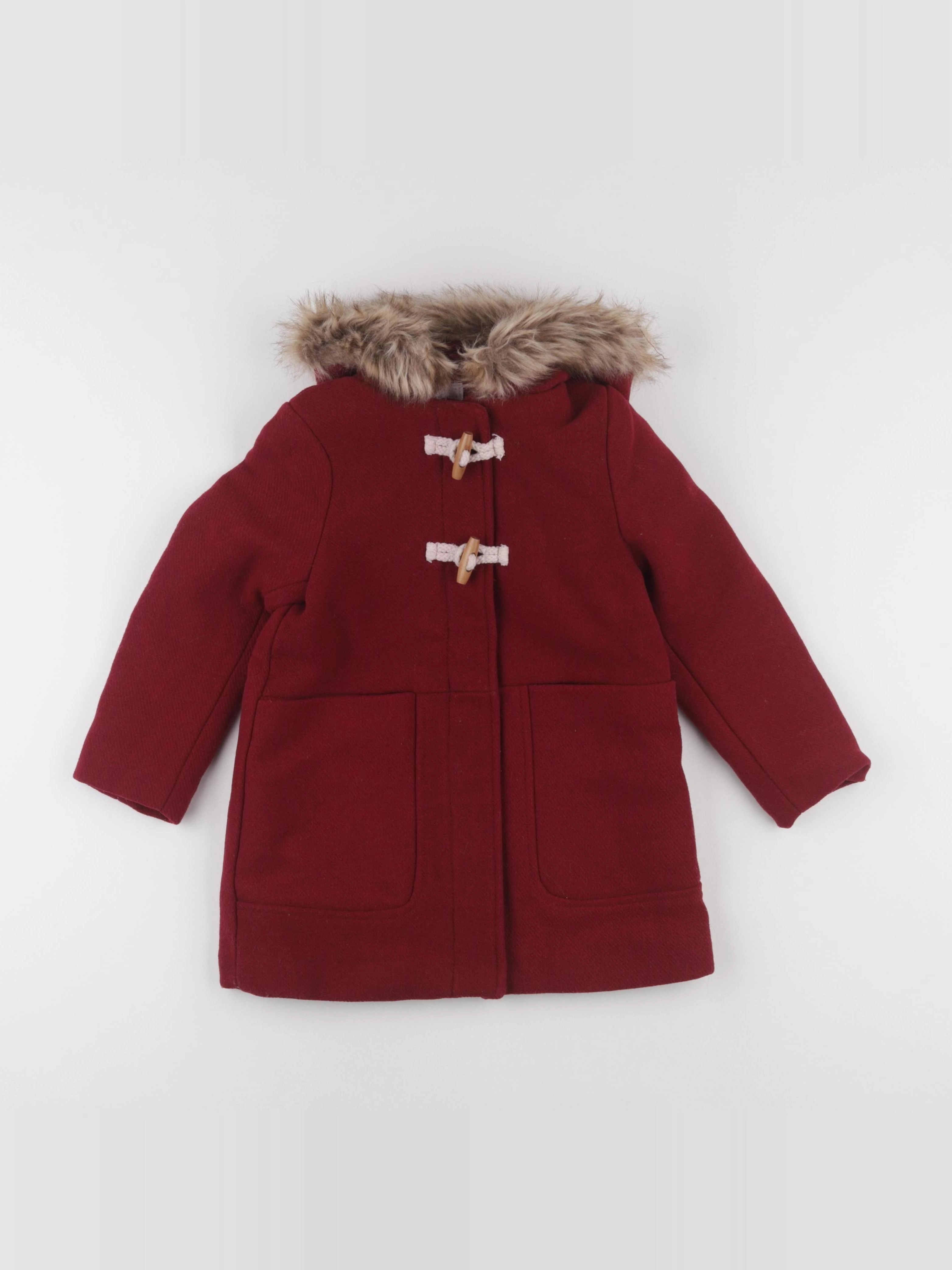 Vertbaudet - manteau rouge - 6 ans