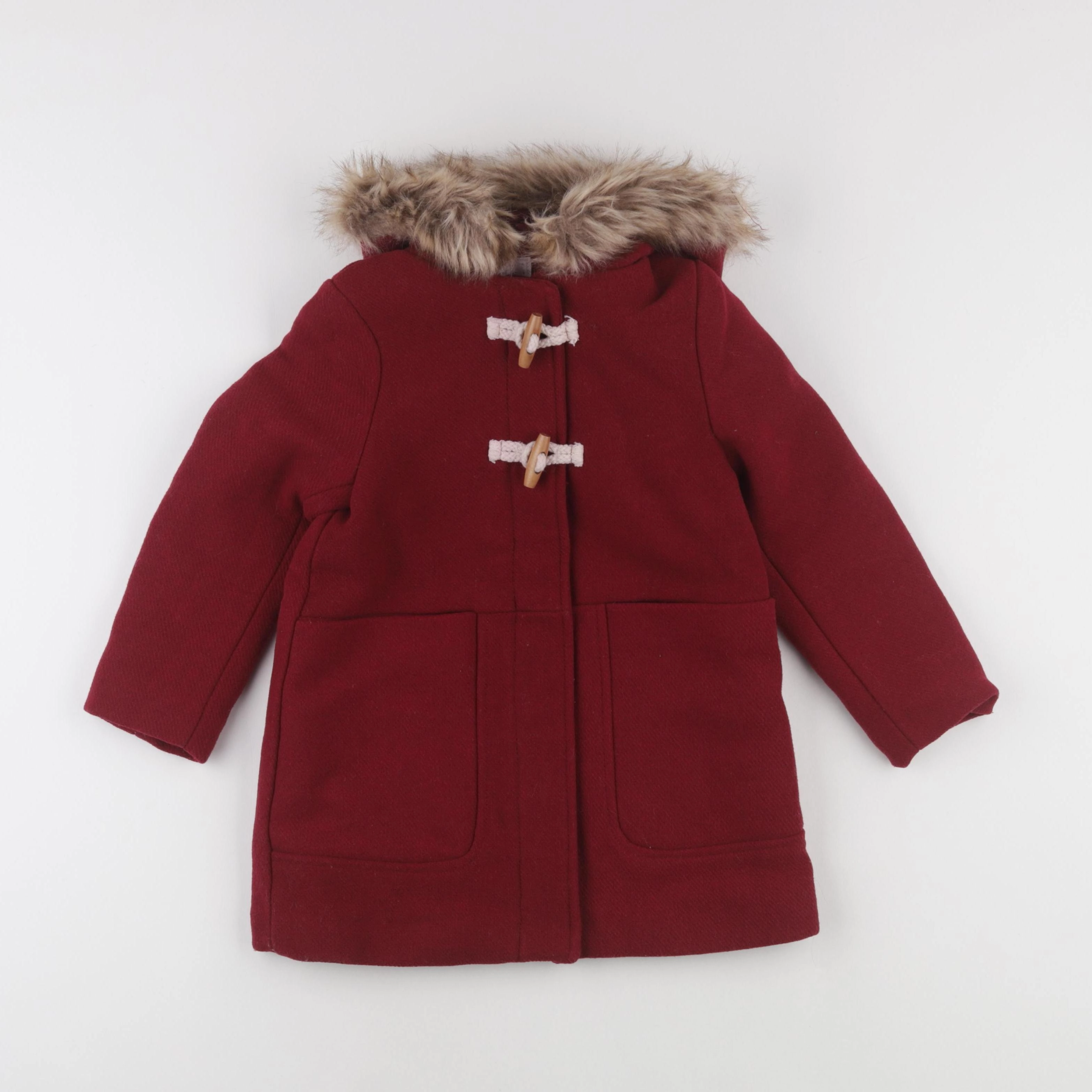 Vertbaudet - manteau rouge - 6 ans
