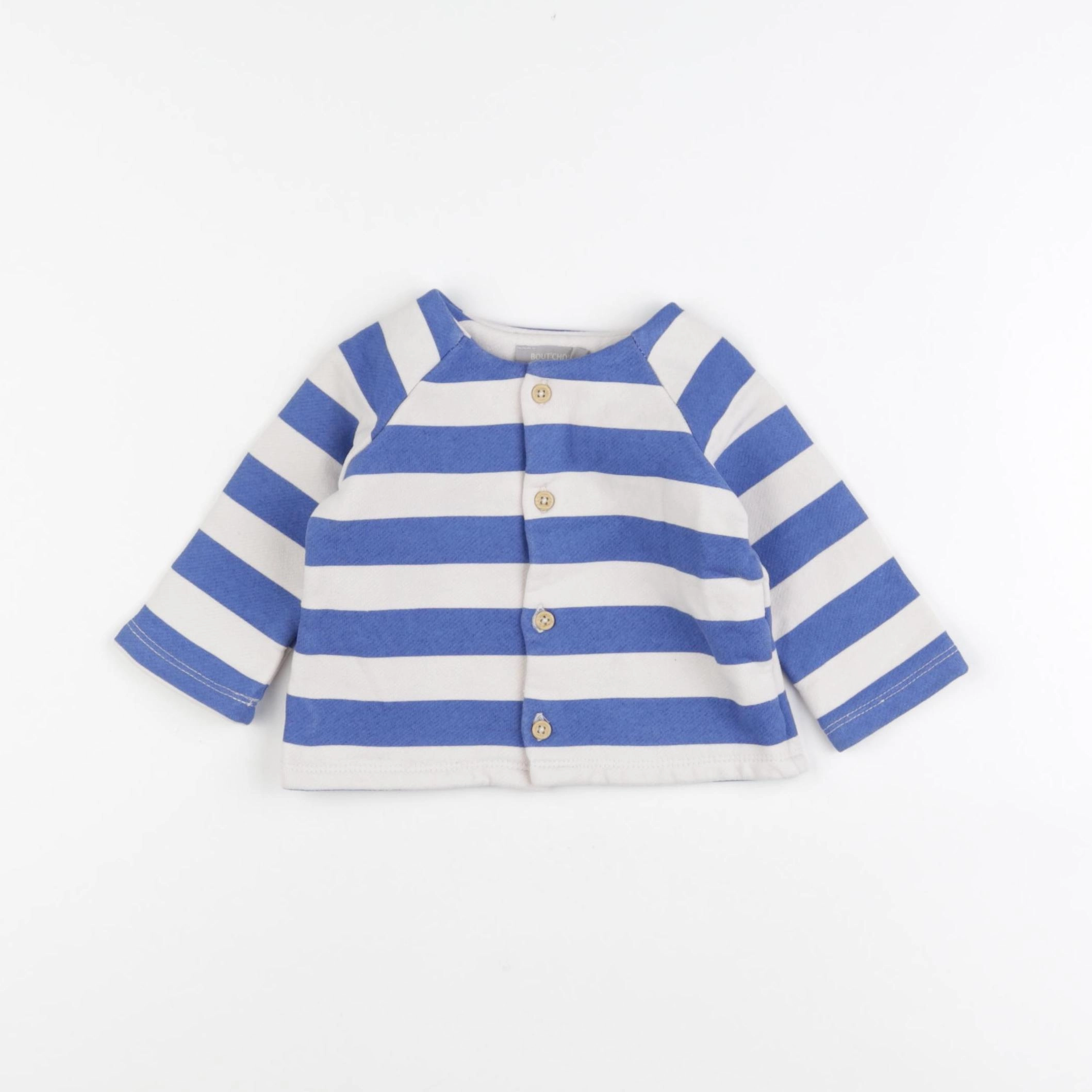 Boutchou - gilet blanc, bleu - 9 mois