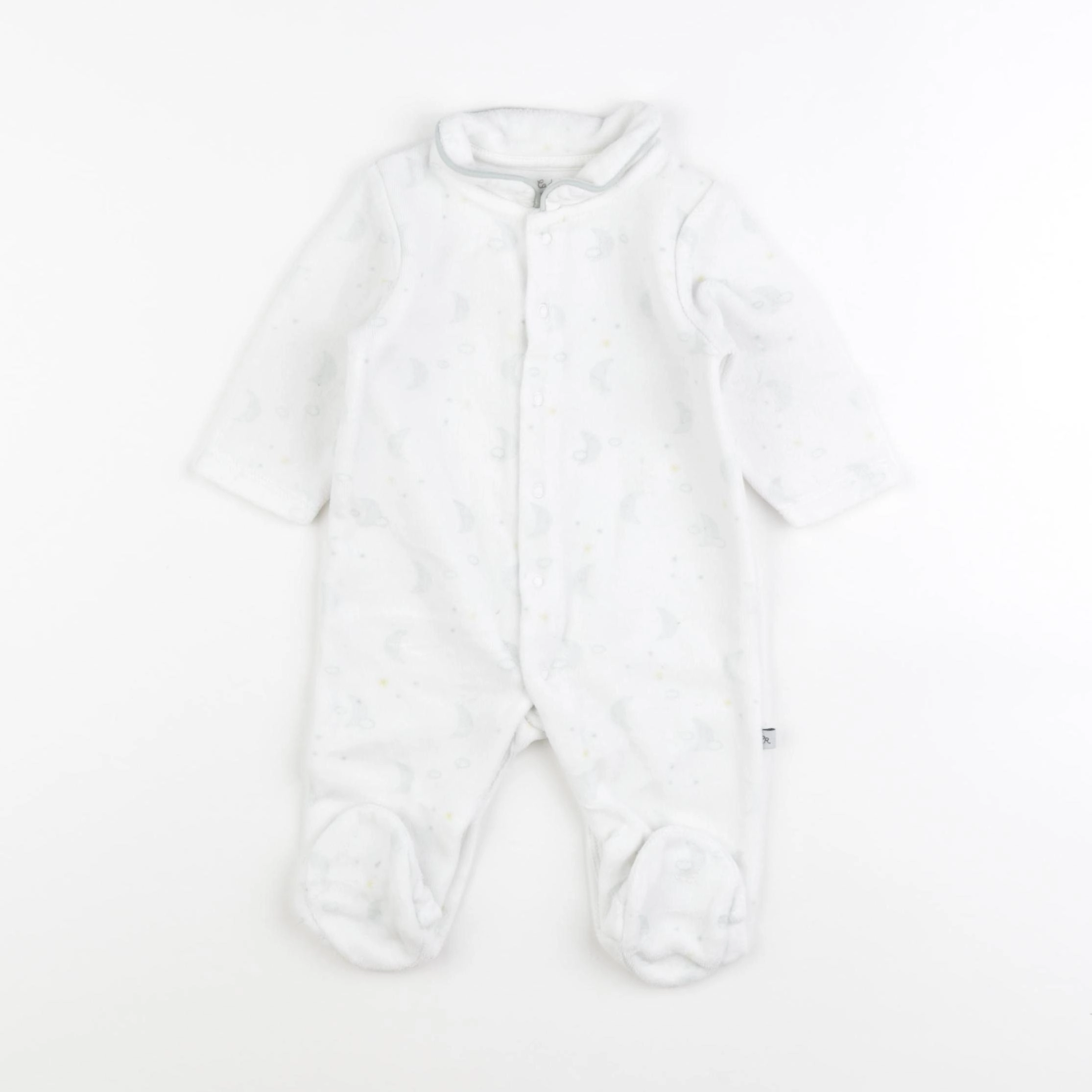 Cadet Rousselle - pyjama velours blanc - 3 mois