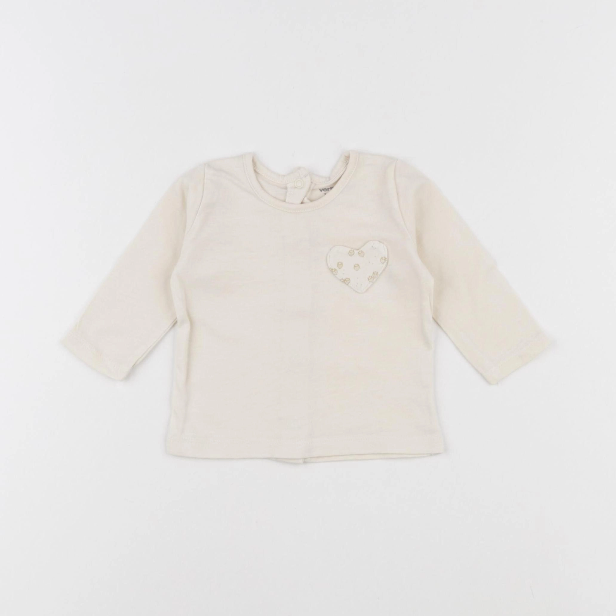 Vertbaudet - tee-shirt beige - 3 mois