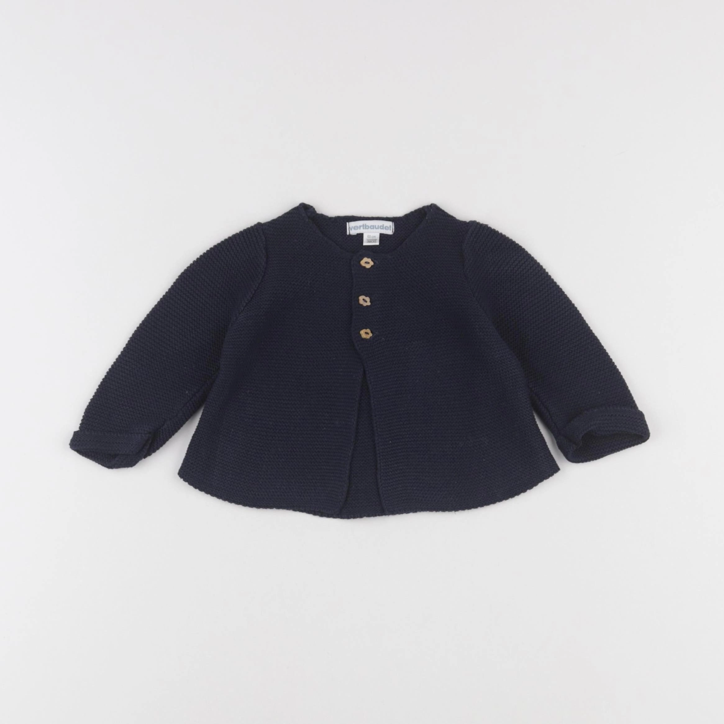 Vertbaudet - gilet bleu - 3 mois