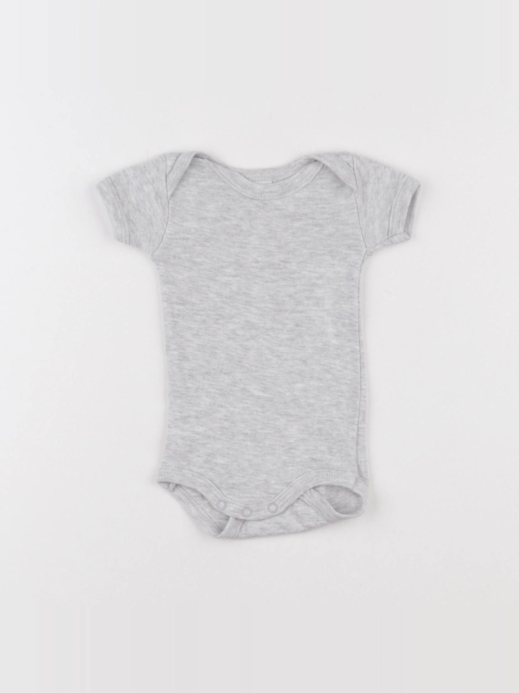 Petit Bateau - body gris - 1 mois