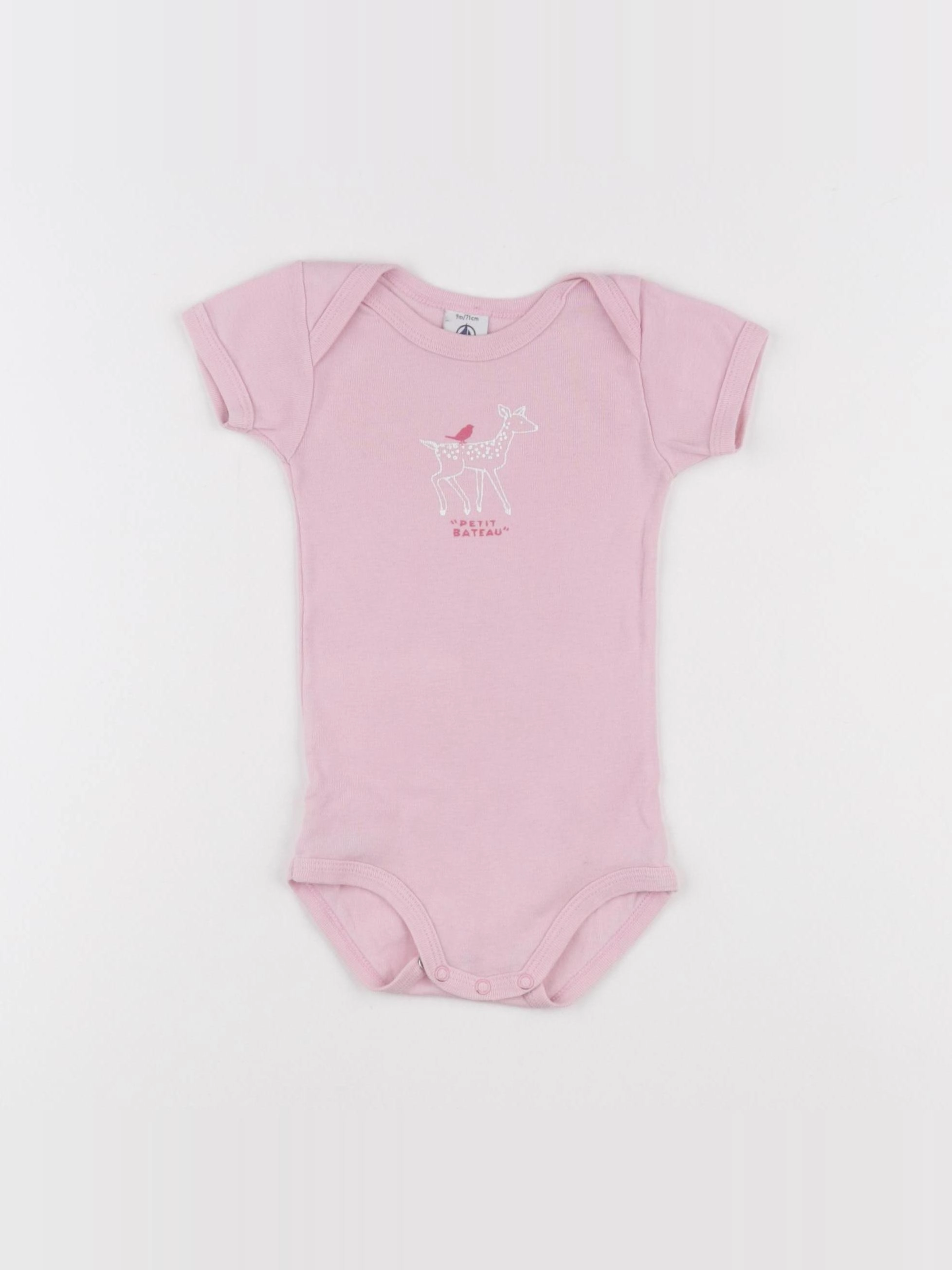 Petit Bateau - body rose - 9 mois